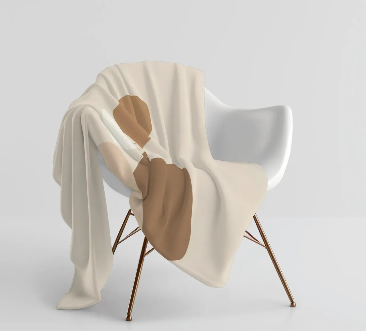 Together – Minimal Abstract Shapes Art in Neutral Colors fleece blanket by Aralyn