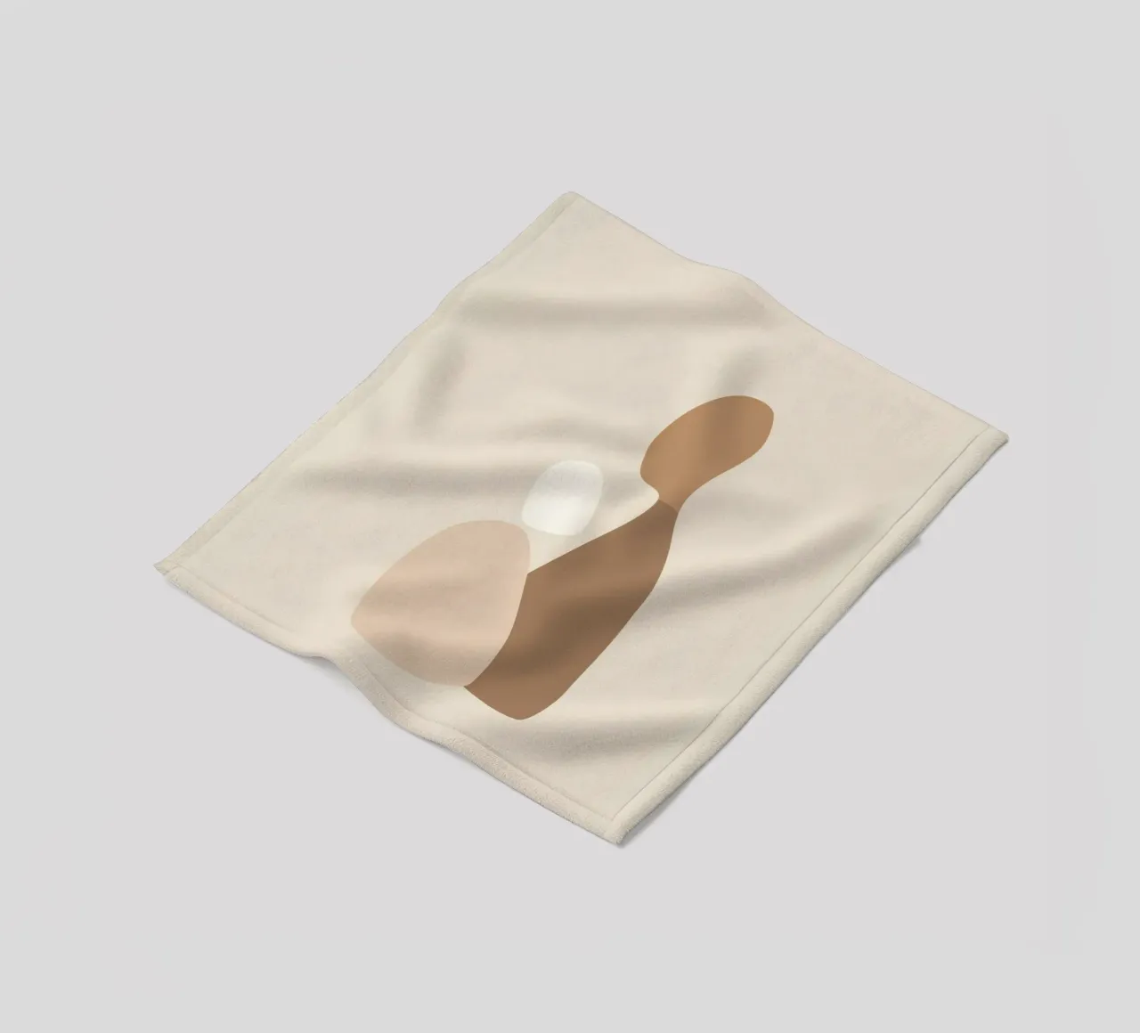 Together – Minimal Abstract Shapes Art in Neutral Colors fleece blanket by Aralyn