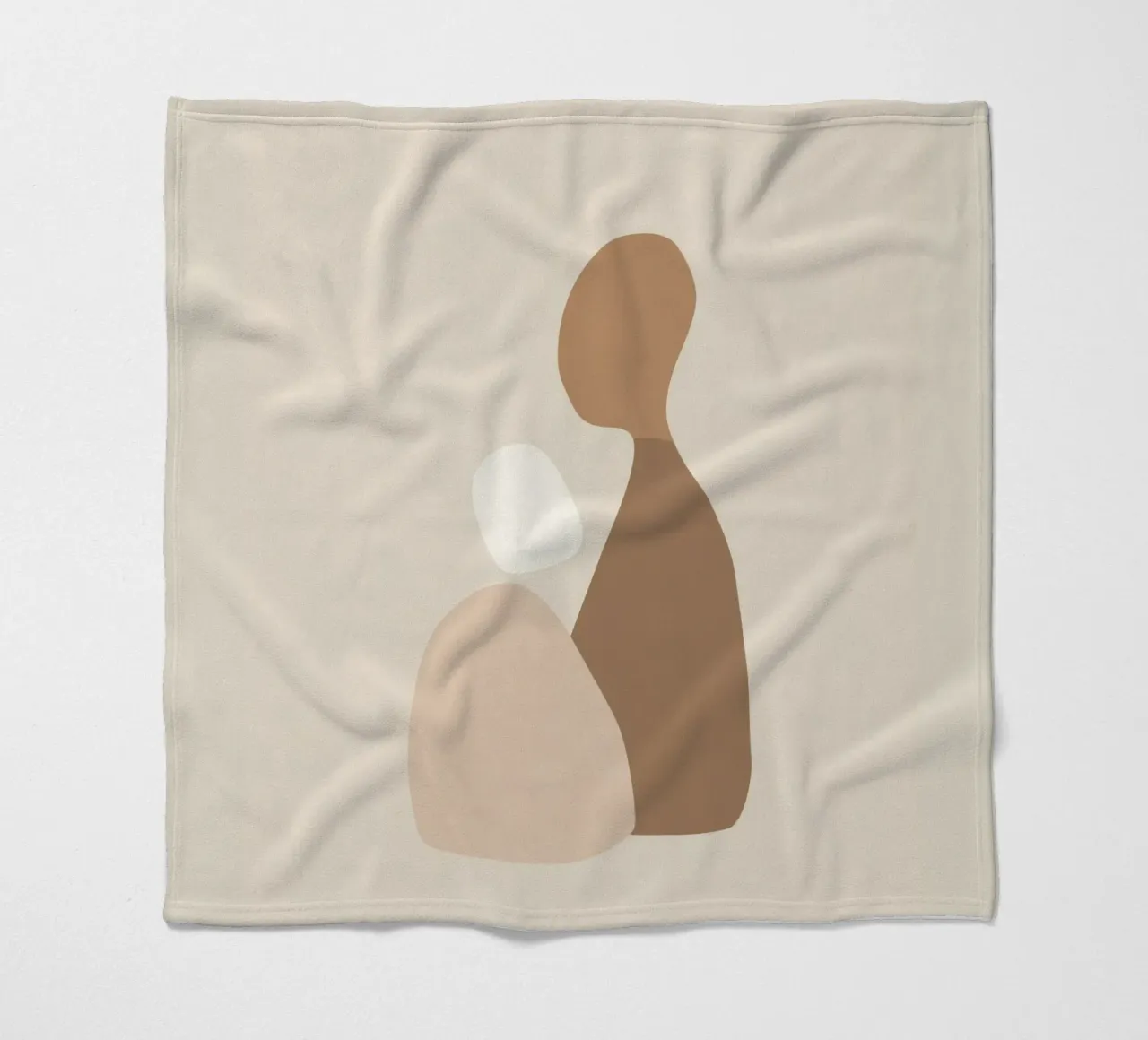 Together – Minimal Abstract Shapes Art in Neutral Colors fleece blanket by Aralyn