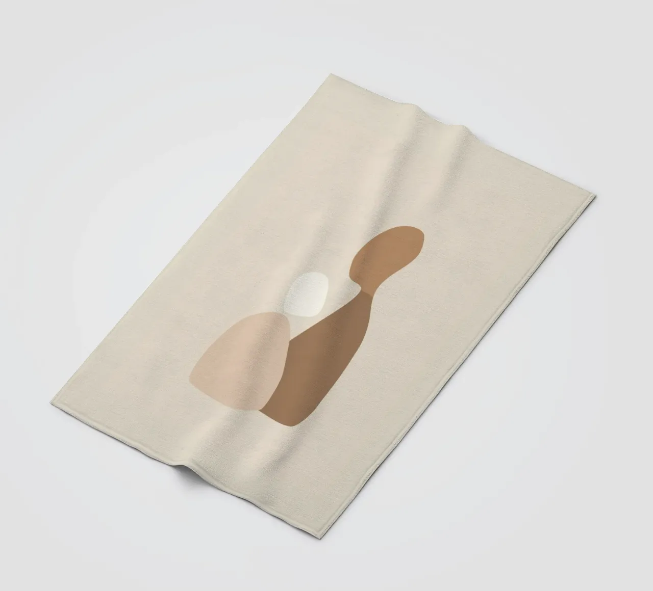 Together – Minimal Abstract Shapes Art in Neutral Colors fleece blanket by Aralyn