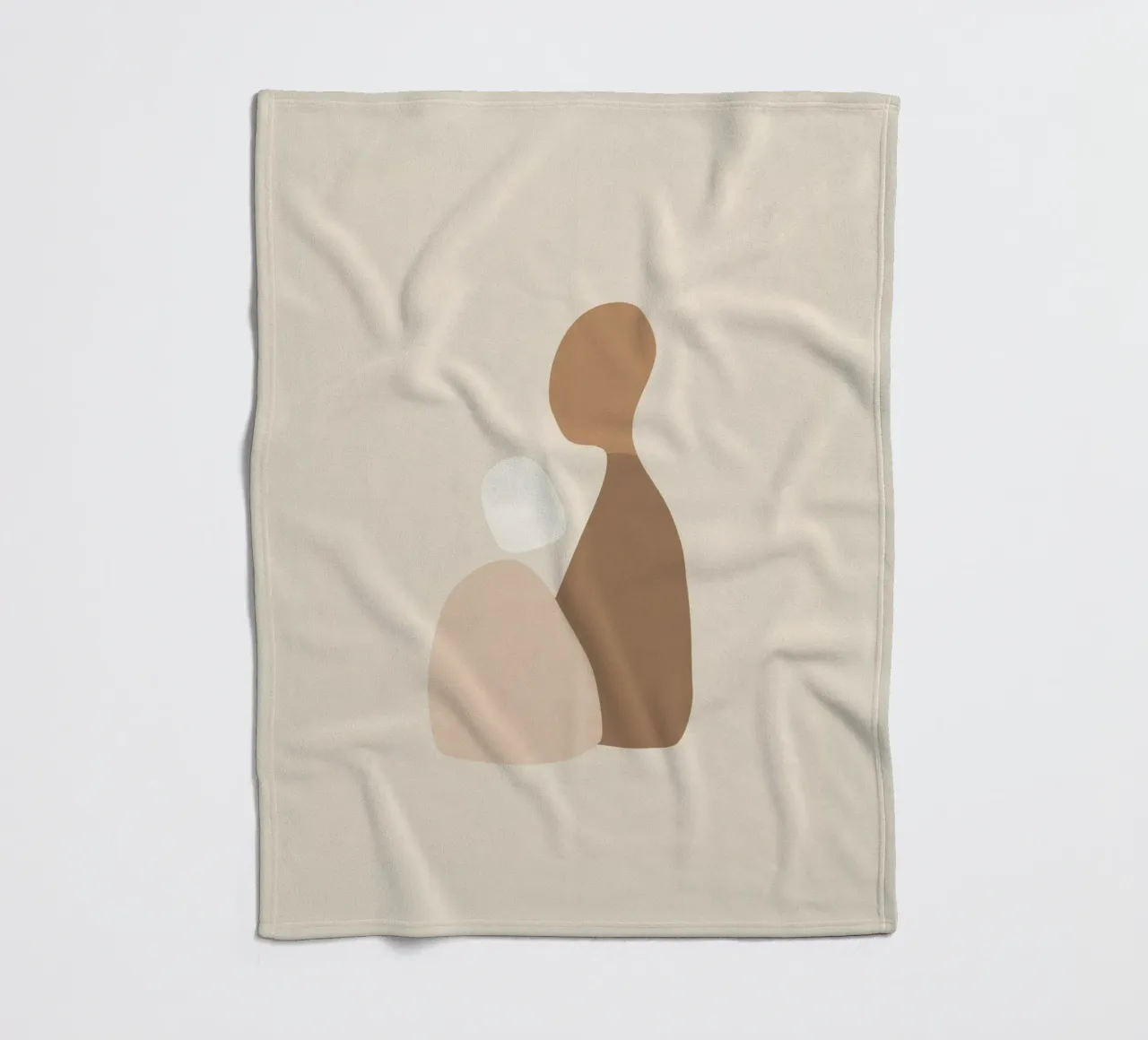Together – Minimal Abstract Shapes Art in Neutral Colors fleece blanket by Aralyn