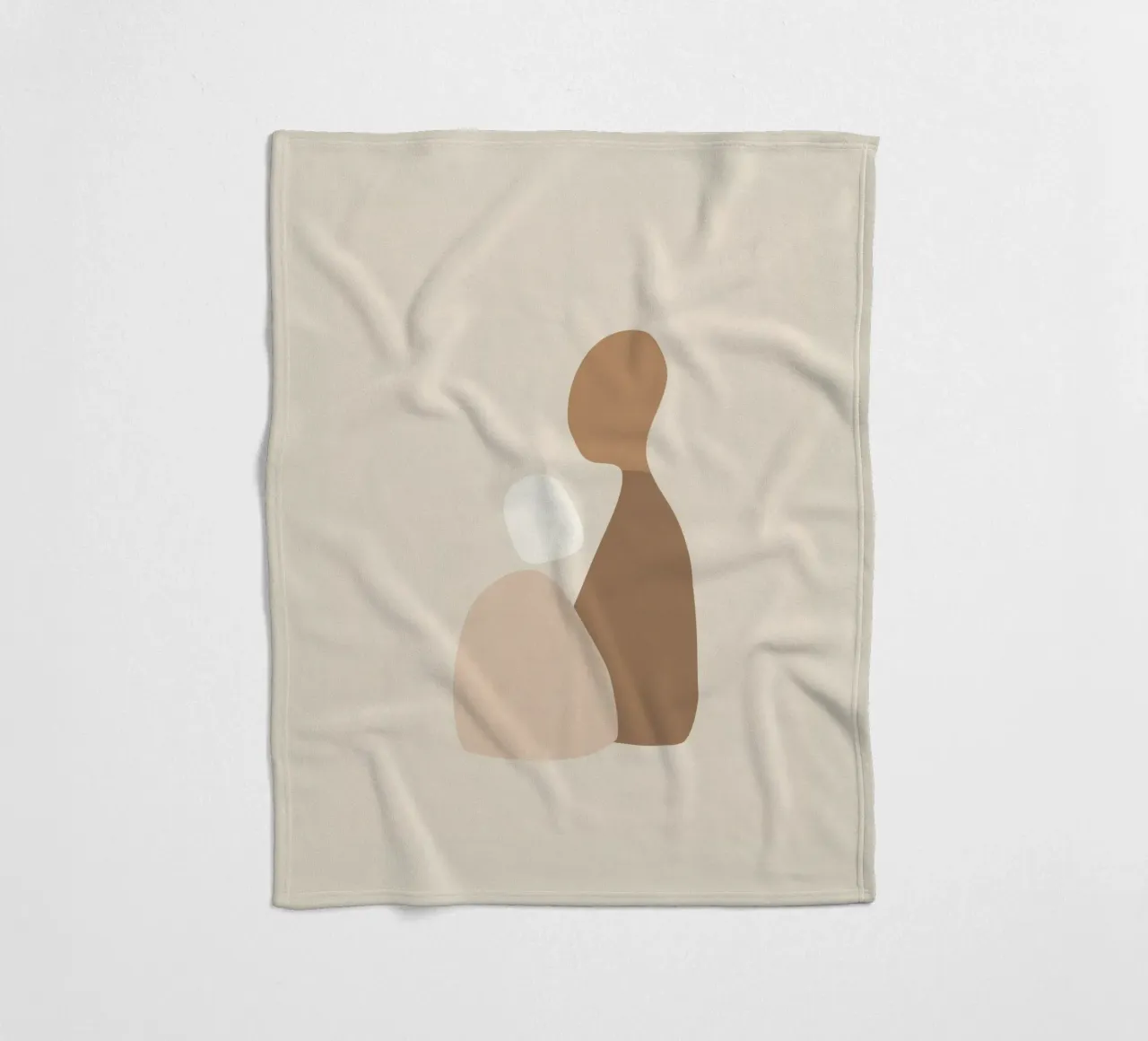 Together – Minimal Abstract Shapes Art in Neutral Colors fleece blanket by Aralyn