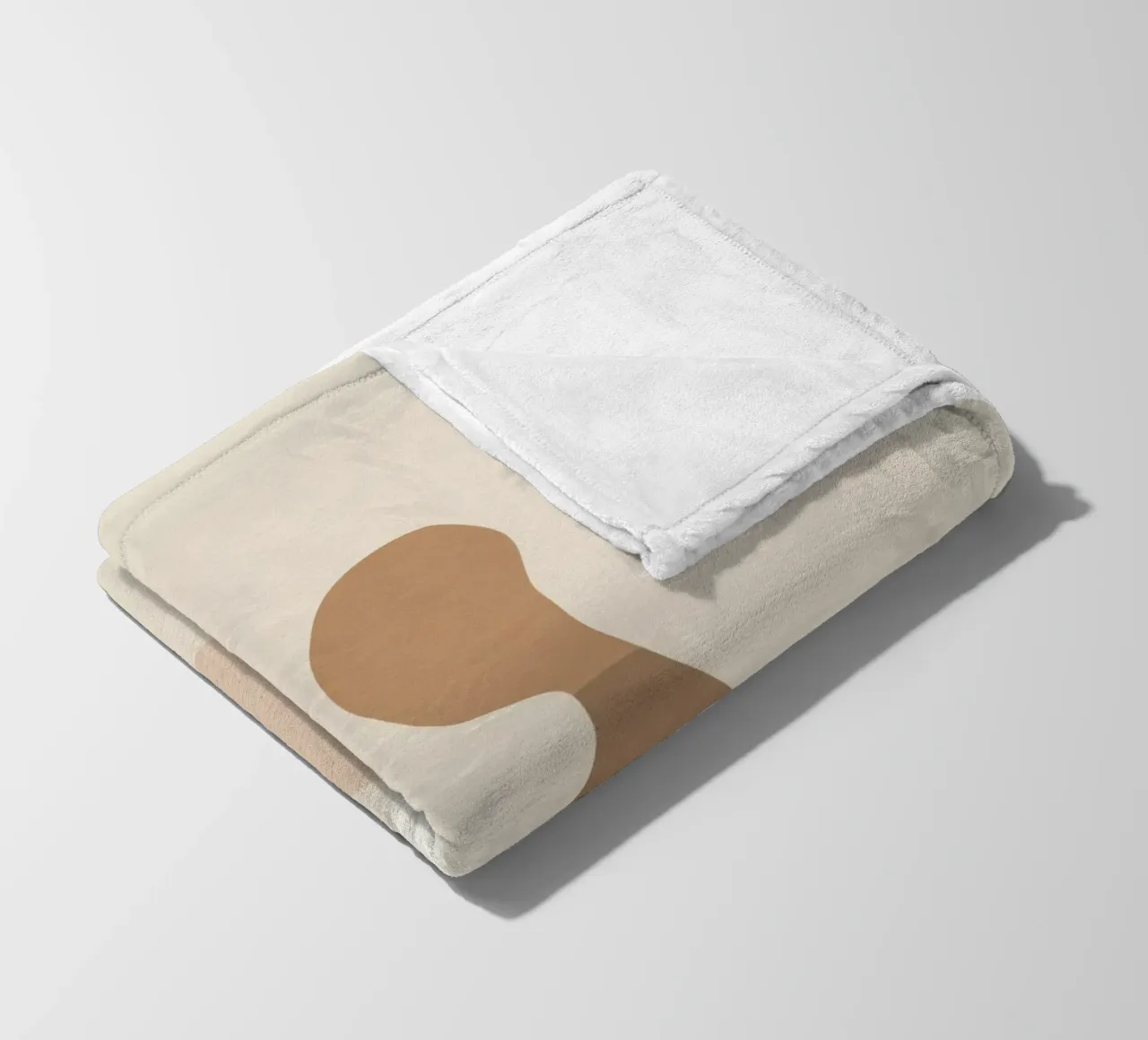 Together – Minimal Abstract Shapes Art in Neutral Colors fleece blanket by Aralyn