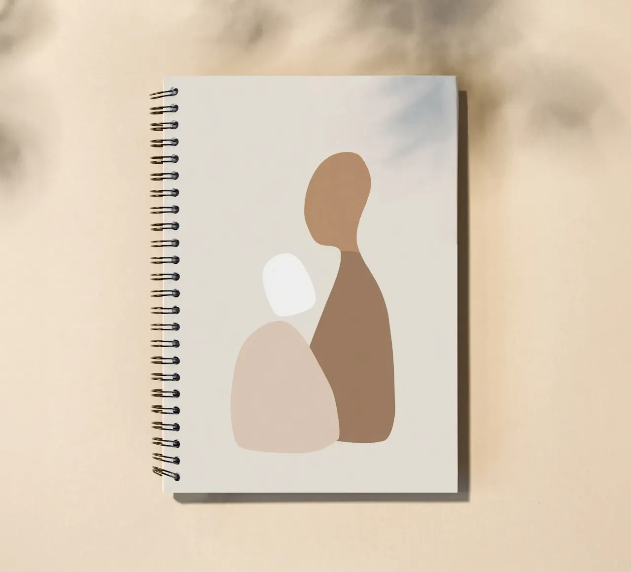 Together – Minimal Abstract Shapes Art in Neutral Colors spiral notebook by Aralyn
