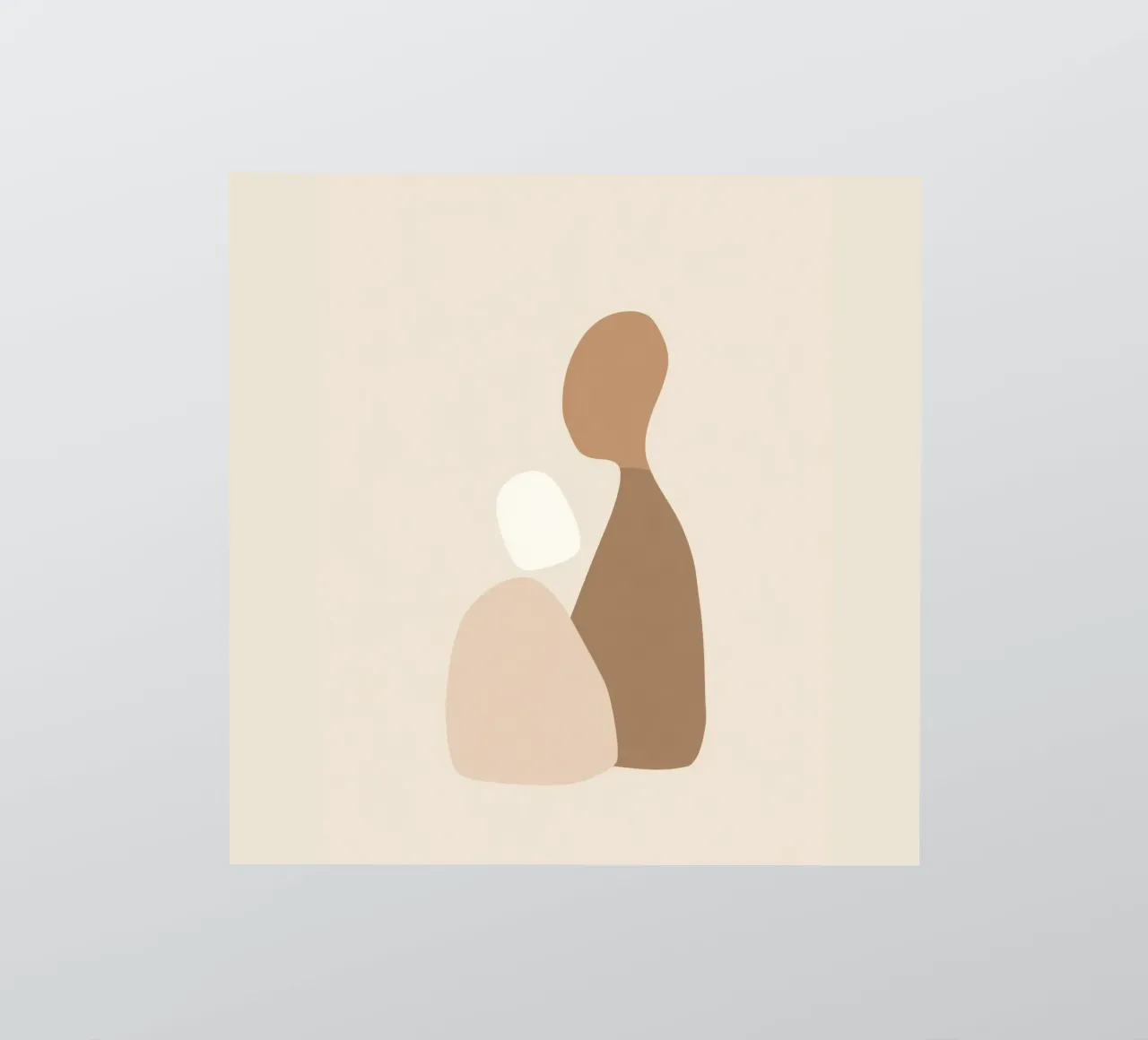 Ensemble - Art abstrait minimal de formes dans des couleurs neutres autocollant de Aralyn