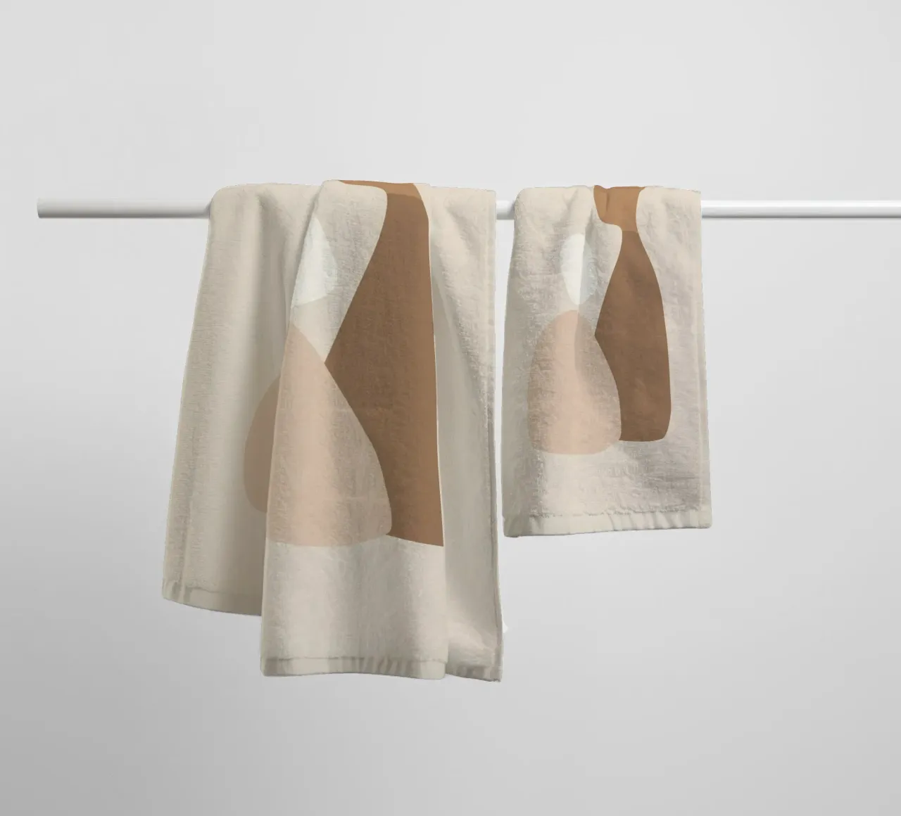 Ensemble - Art abstrait minimal de formes dans des couleurs neutres serviette de bain de Aralyn