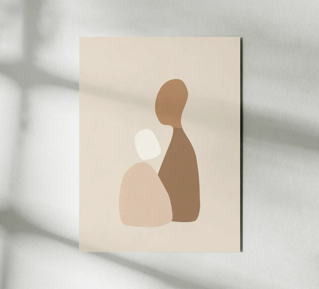 Together - Arte astratta minimale di forme in colori neutri alluminio dibond da Aralyn