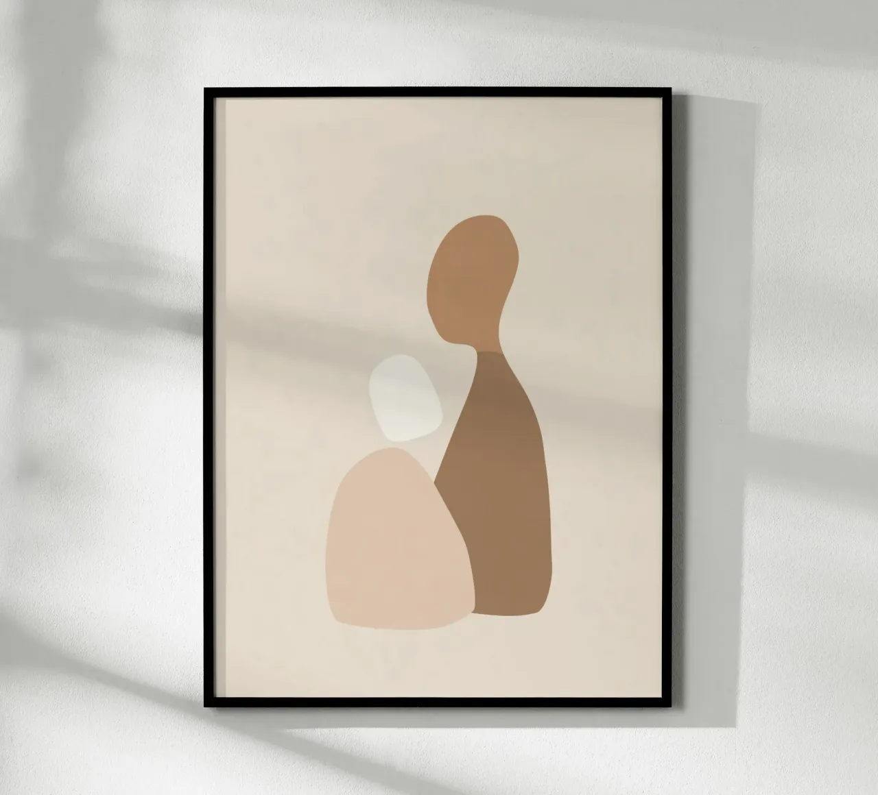 Together - Minimal Abstracte Vormen Kunst in Neutrale Kleuren hahnemühle van Aralyn