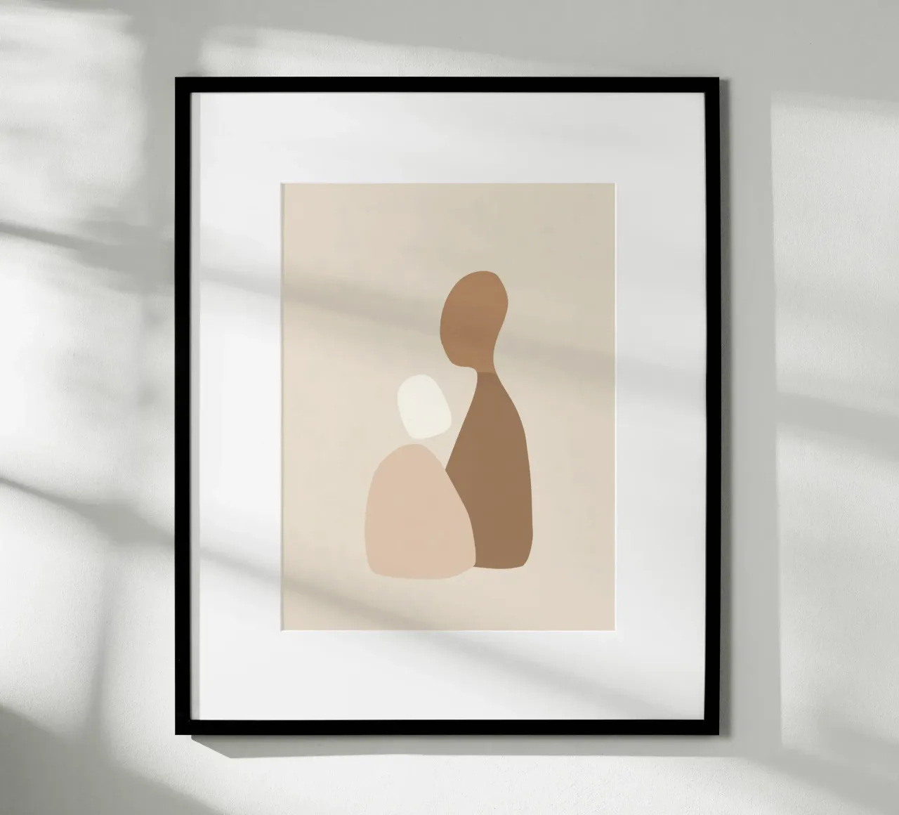 Together - Minimal Abstracte Vormen Kunst in Neutrale Kleuren hahnemühle van Aralyn