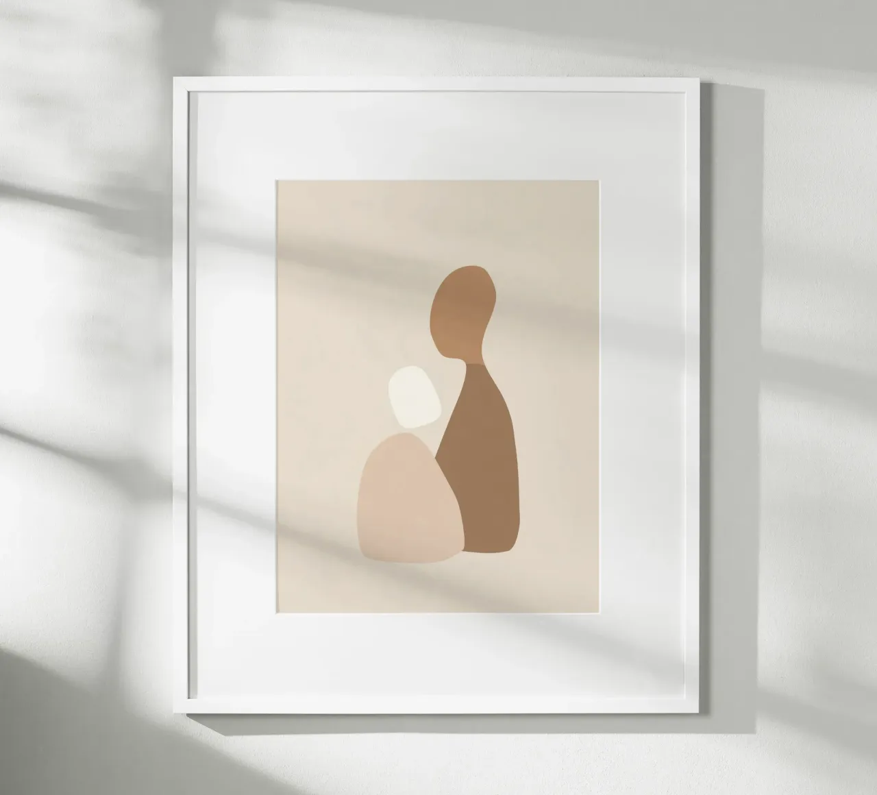 Together - Minimal Abstracte Vormen Kunst in Neutrale Kleuren hahnemühle van Aralyn