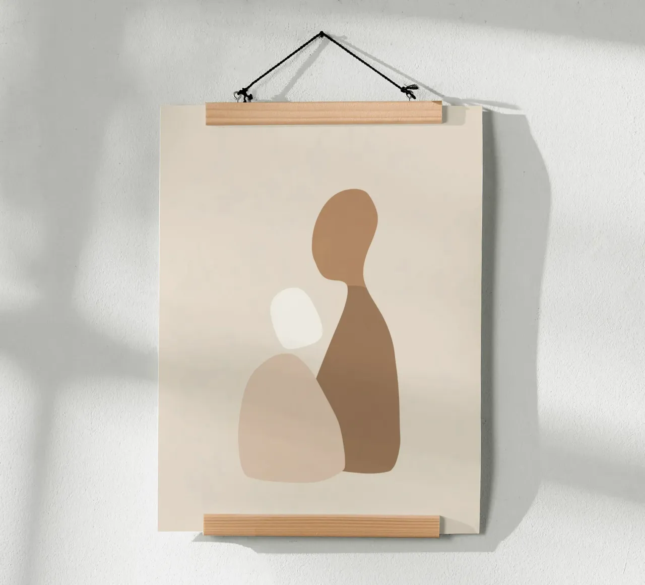 Together - Minimal Abstracte Vormen Kunst in Neutrale Kleuren hahnemühle van Aralyn