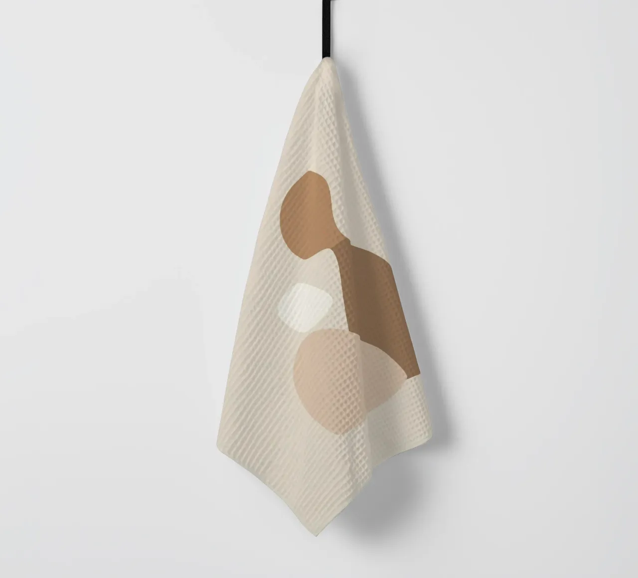 Ensemble - Art abstrait minimal de formes dans des couleurs neutres torchon de Aralyn