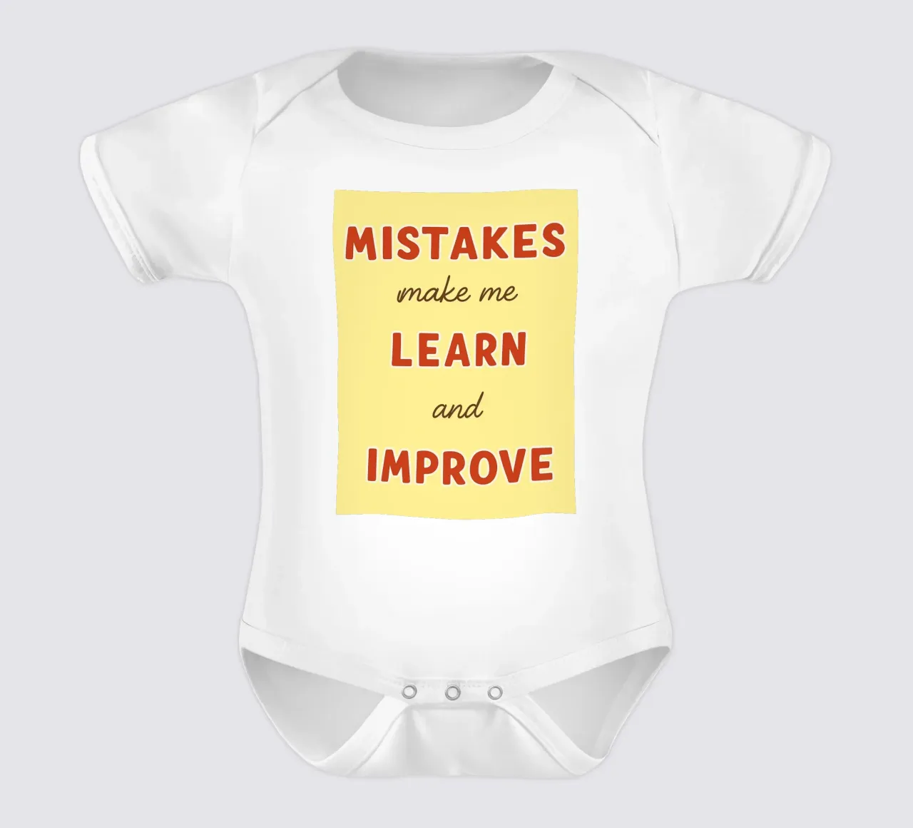 mistakes make me learn and improve short-sleeve baby romper by Botania