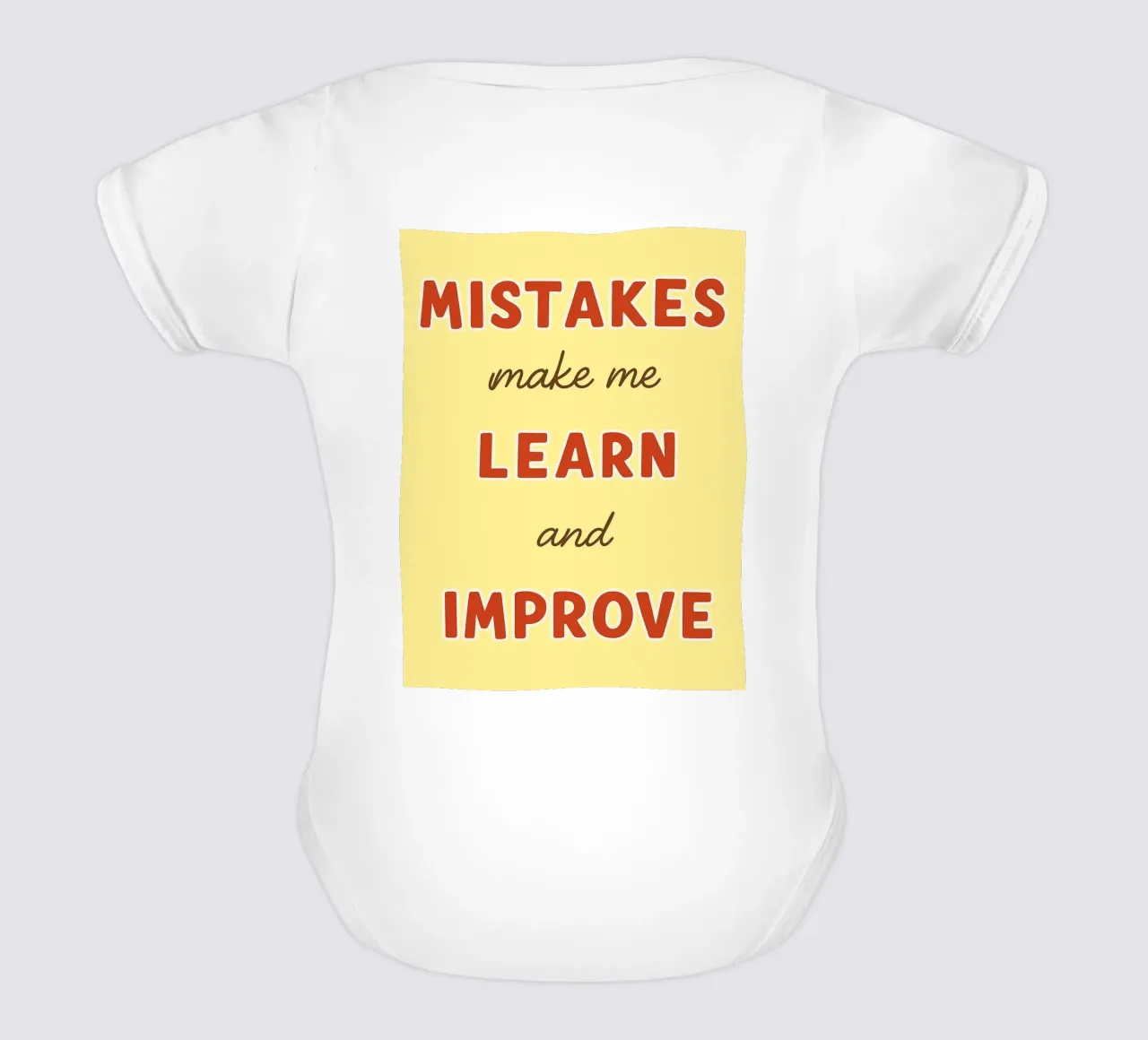 mistakes make me learn and improve short-sleeve baby romper by Botania