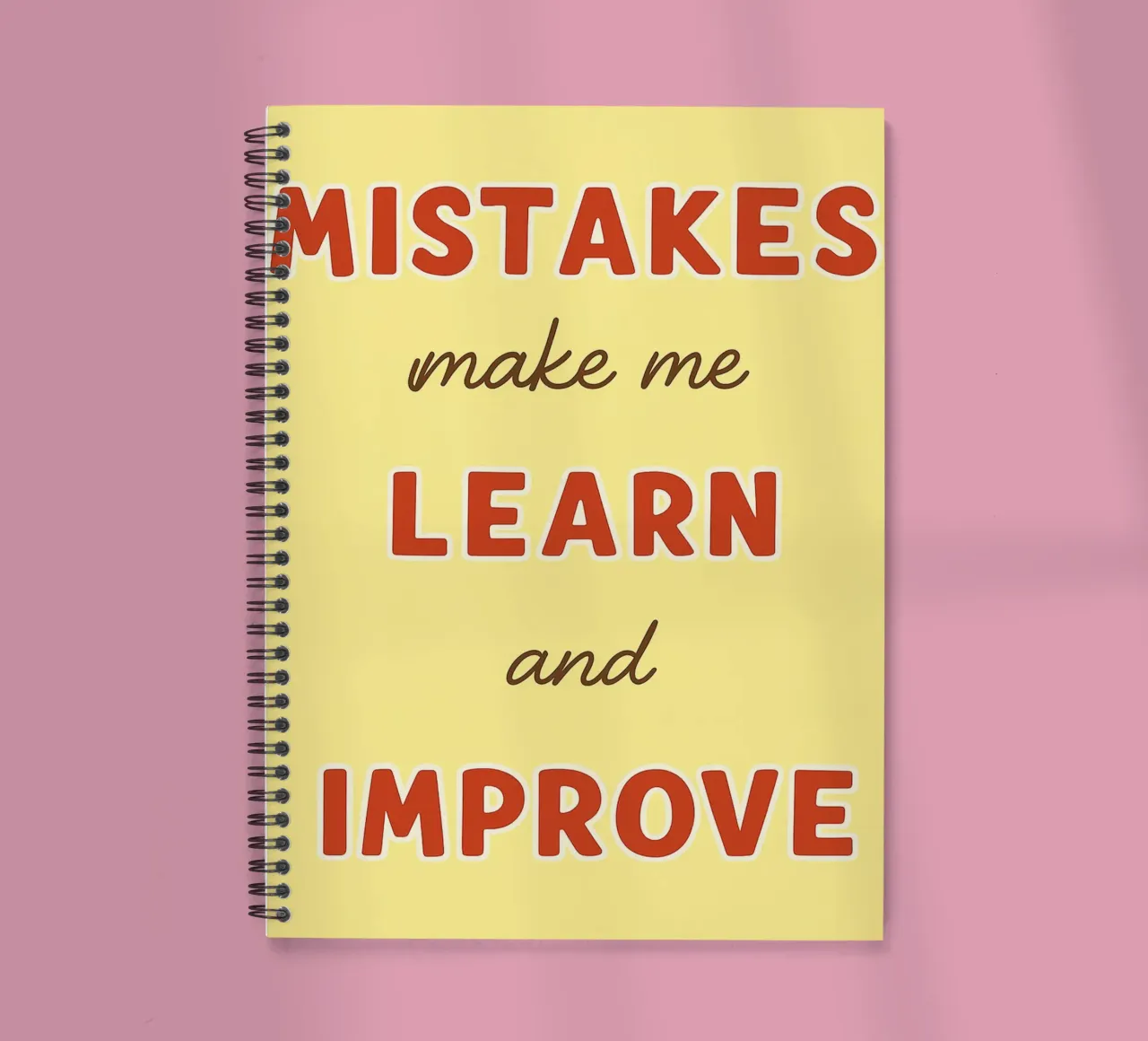 mistakes make me learn and improve spiral notebook by Botania