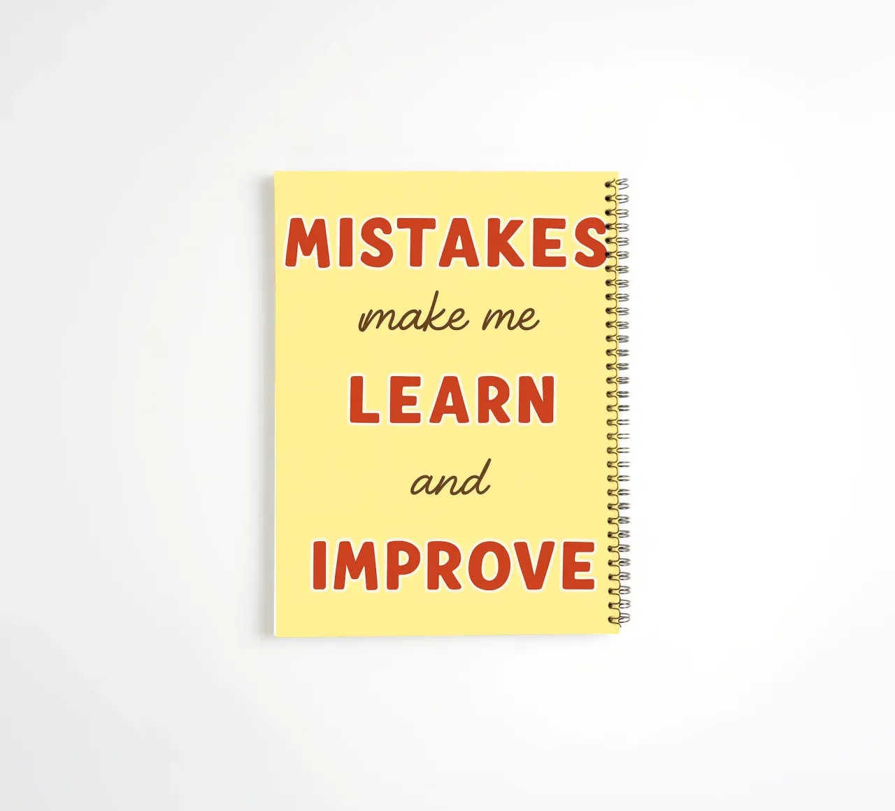 mistakes make me learn and improve spiral notebook by Botania