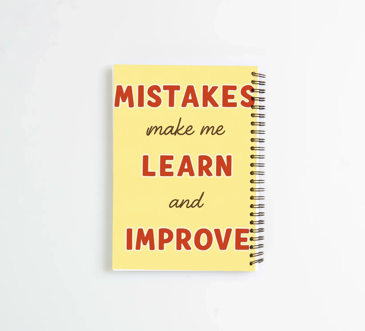 mistakes make me learn and improve spiral notebook by Botania