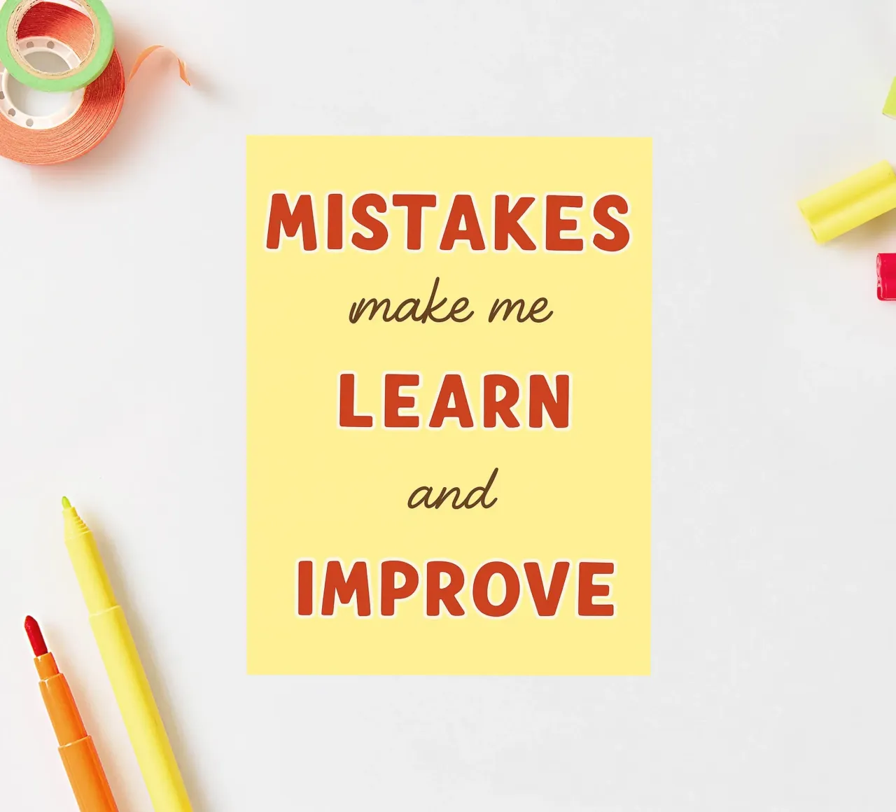 mistakes make me learn and improve sticker by Botania