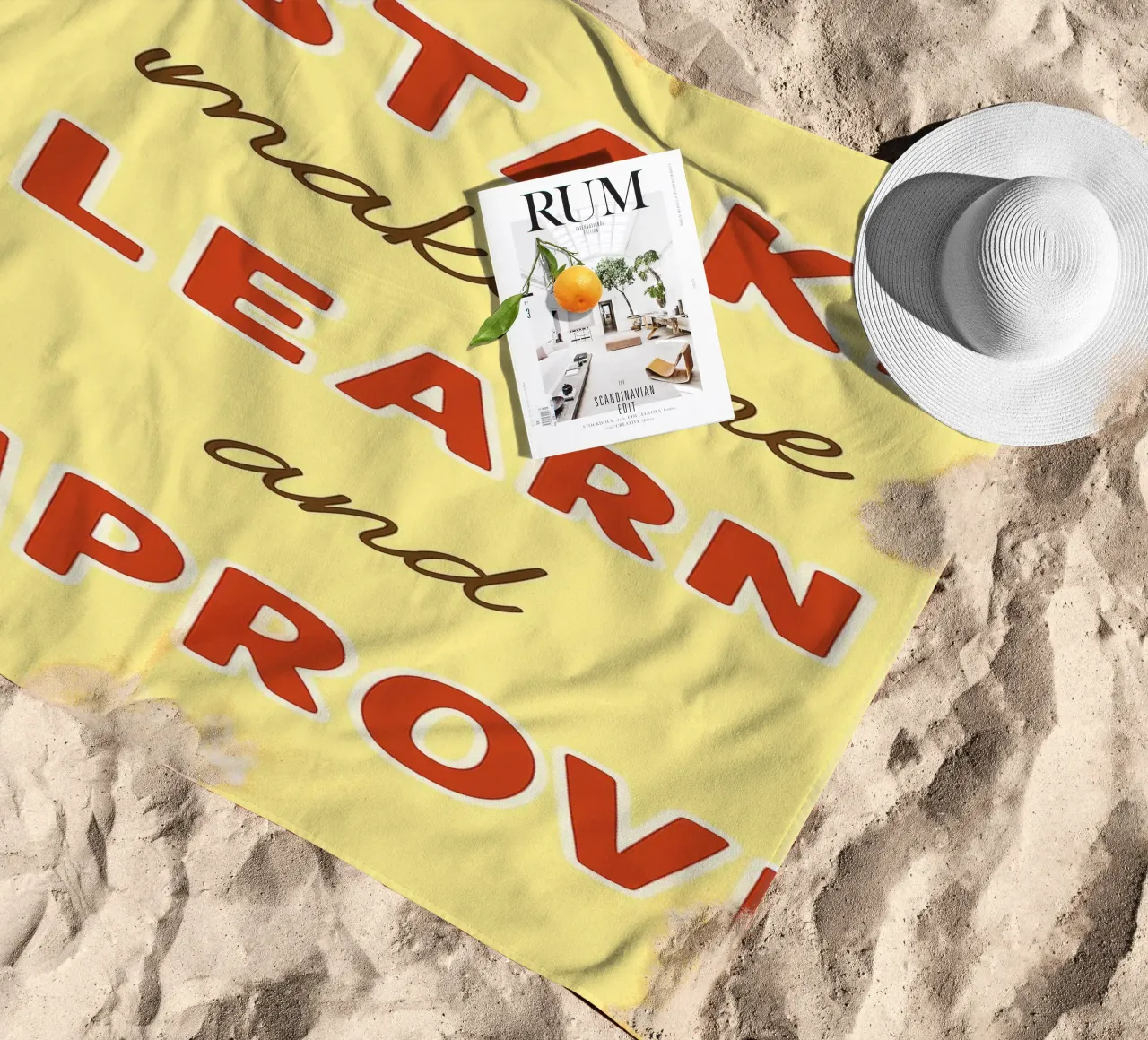 mistakes make me learn and improve beach towel by Botania