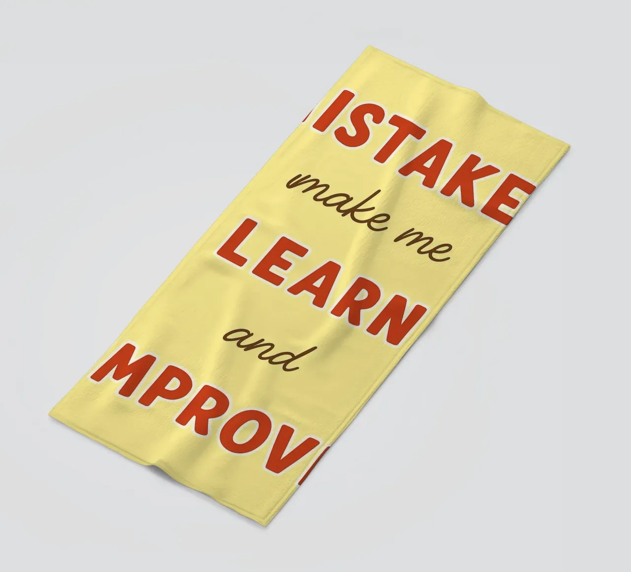 mistakes make me learn and improve beach towel by Botania
