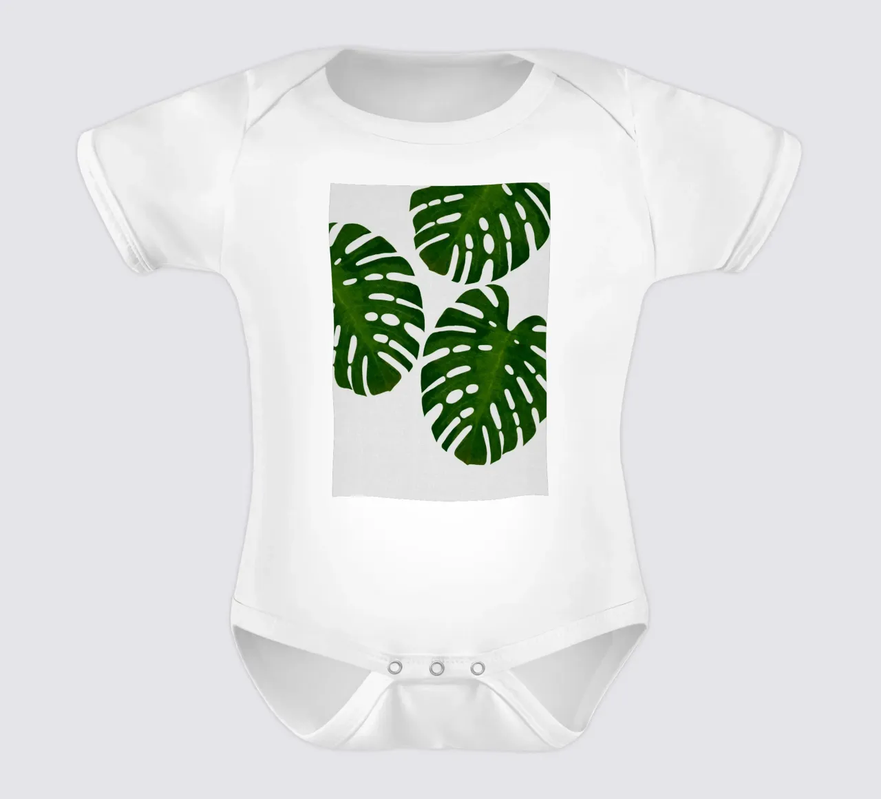 Monstera Foglia III body neonato maniche corte da Orara Studio