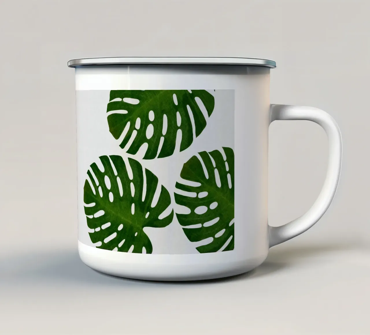 Monstera Foglia III tazza in smalto da Orara Studio