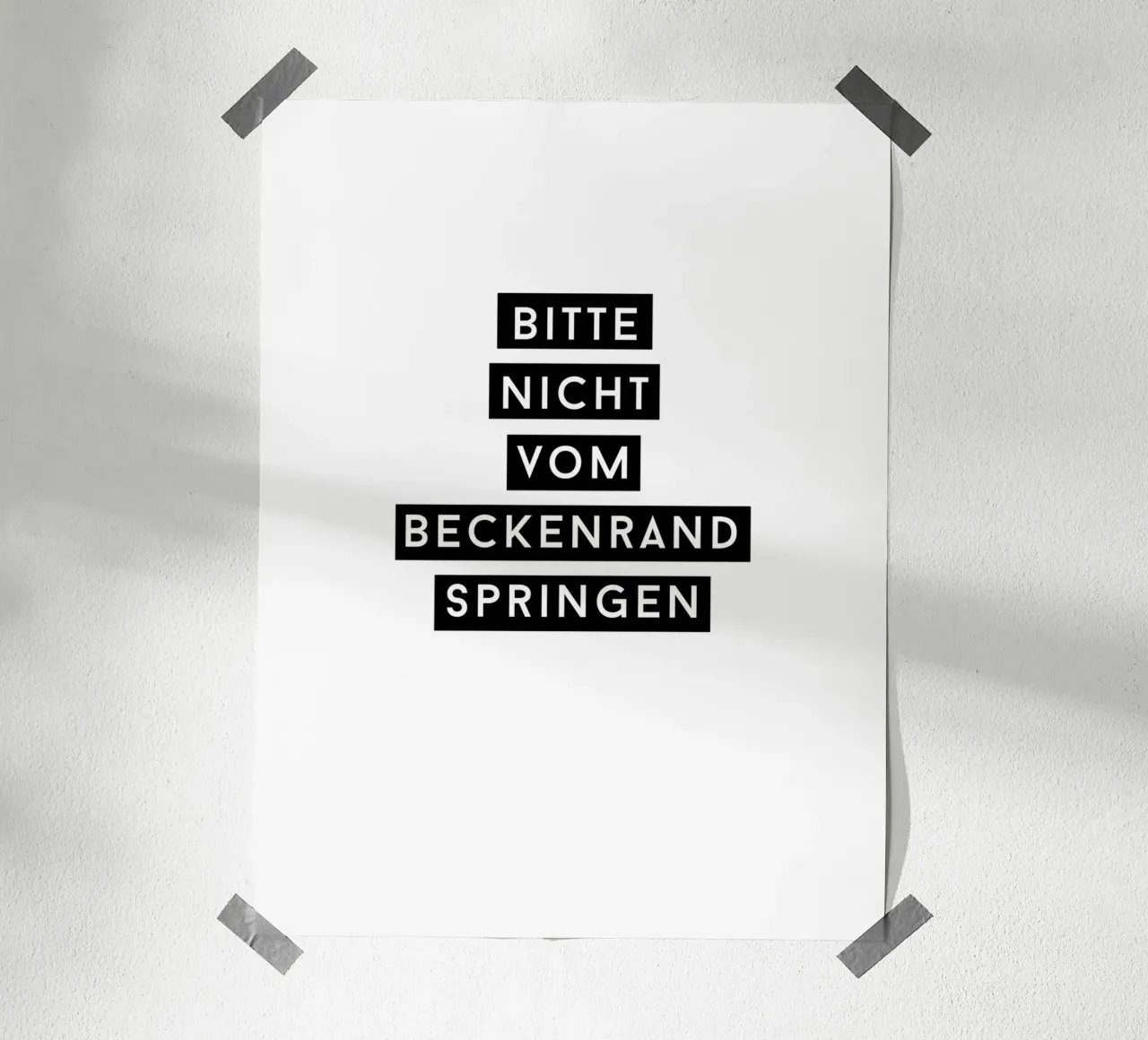Bitte nicht vom Beckenrand springen carta hahnemühle da NoordalLiving