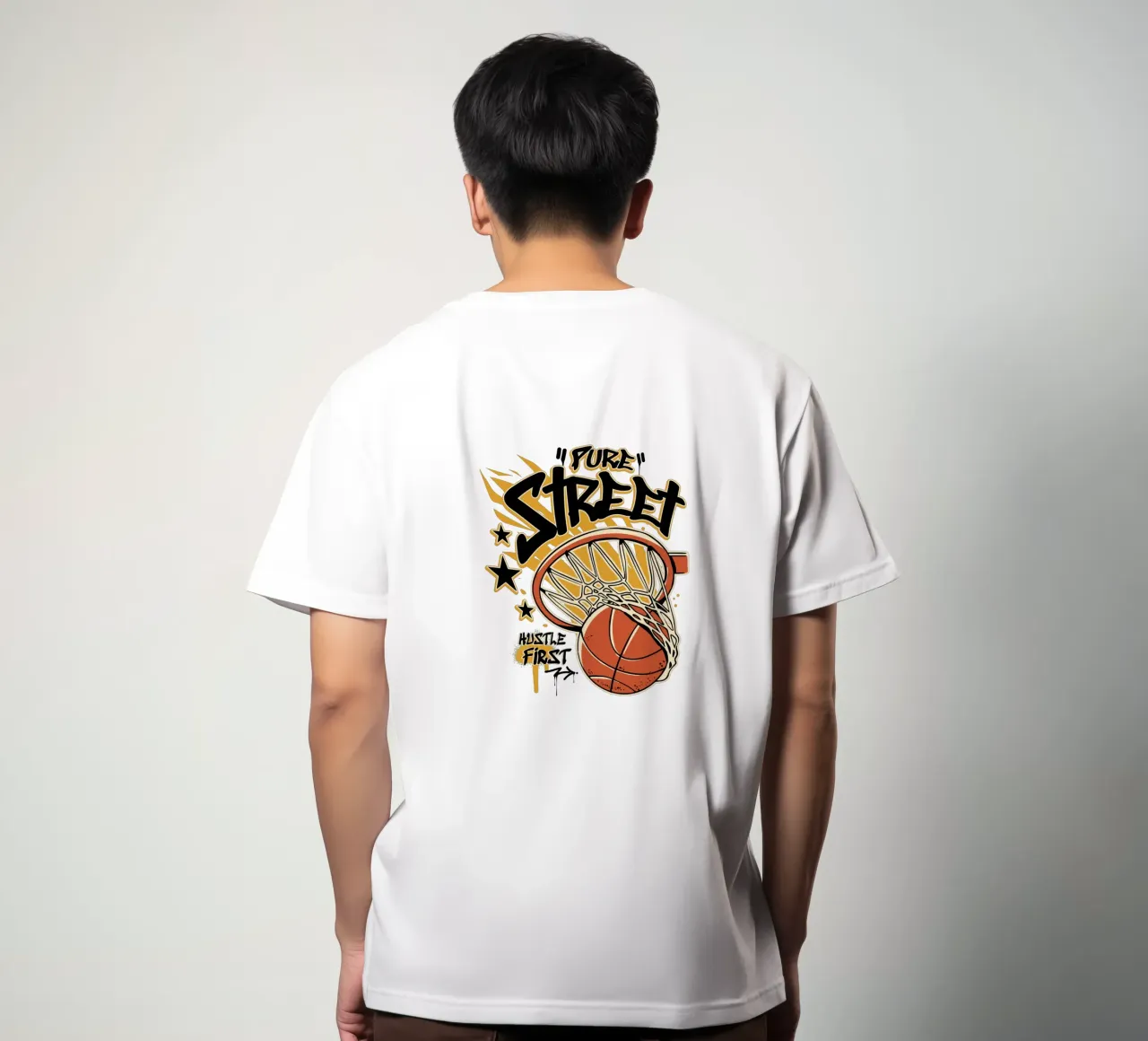 Hustle First Street Basket t-shirt da TeeLab