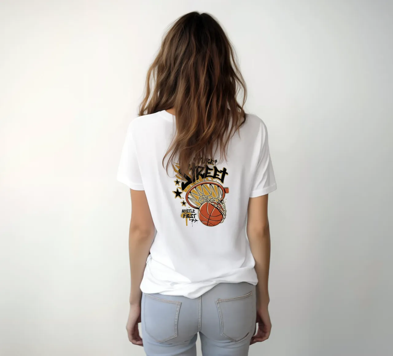 Hustle First Street Basket t-shirt da TeeLab