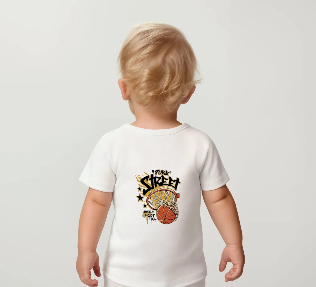 Hustle First Street Basket maglietta neonato da TeeLab