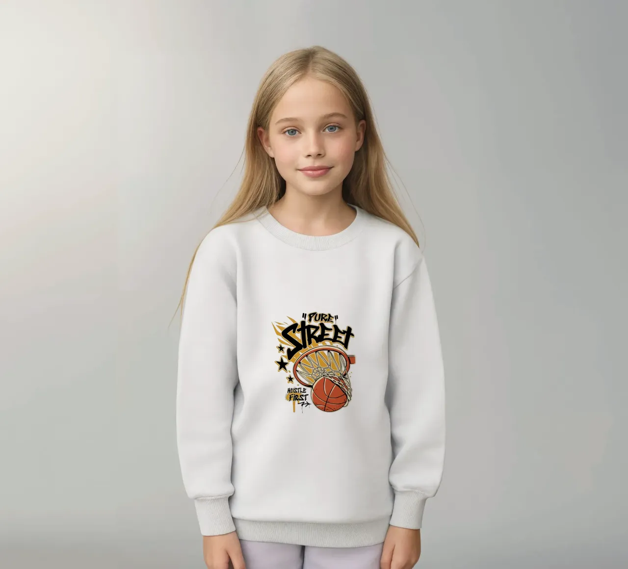 Hustle First Street Basket felpa bambino da TeeLab