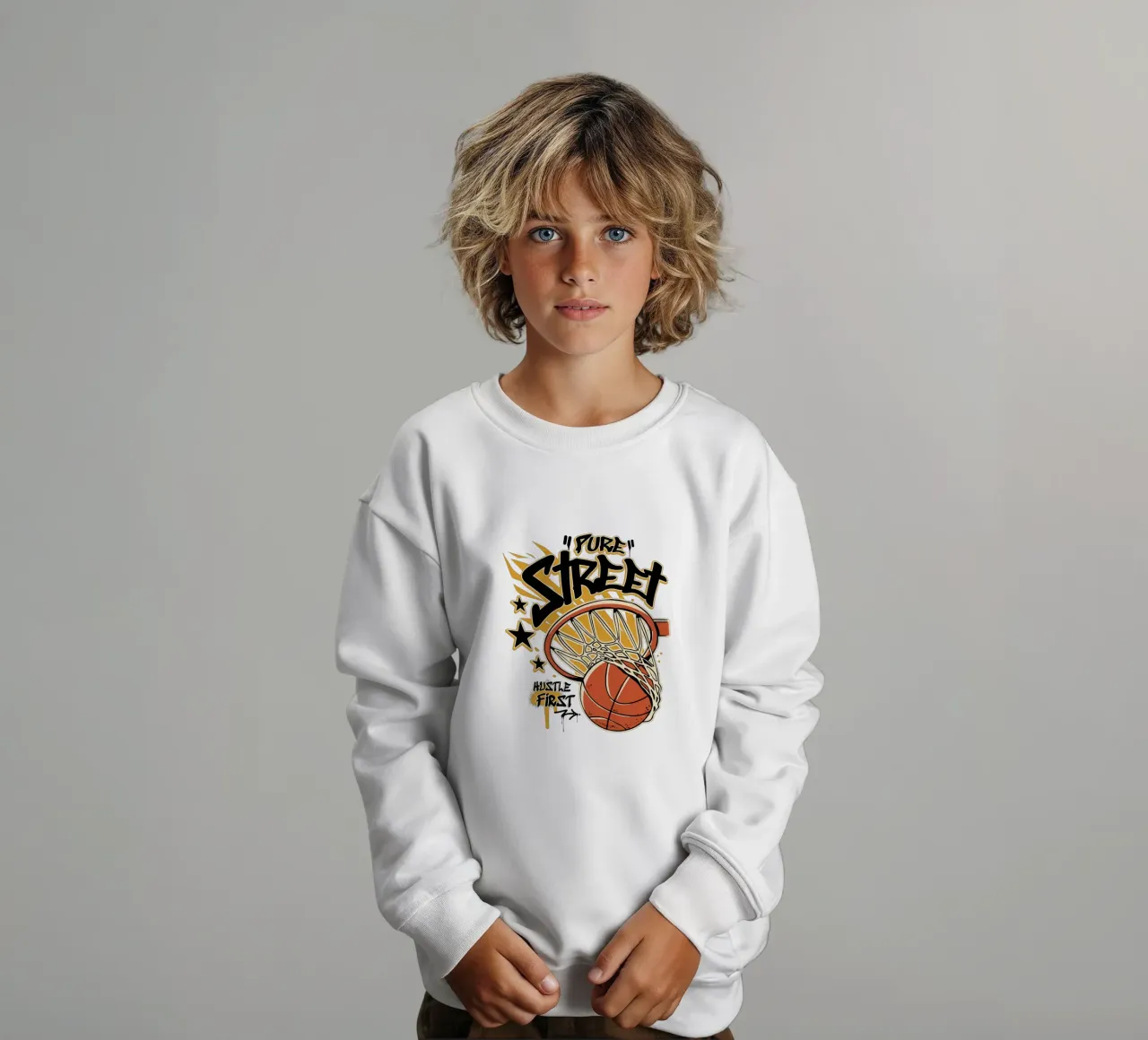 Hustle First Street Basket felpa bambino da TeeLab