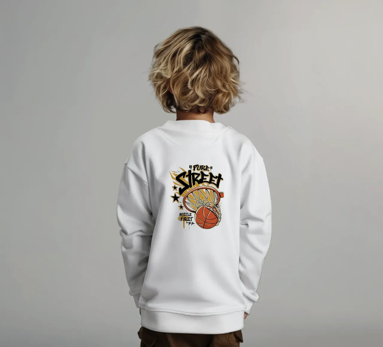 Hustle First Street Basket felpa bambino da TeeLab