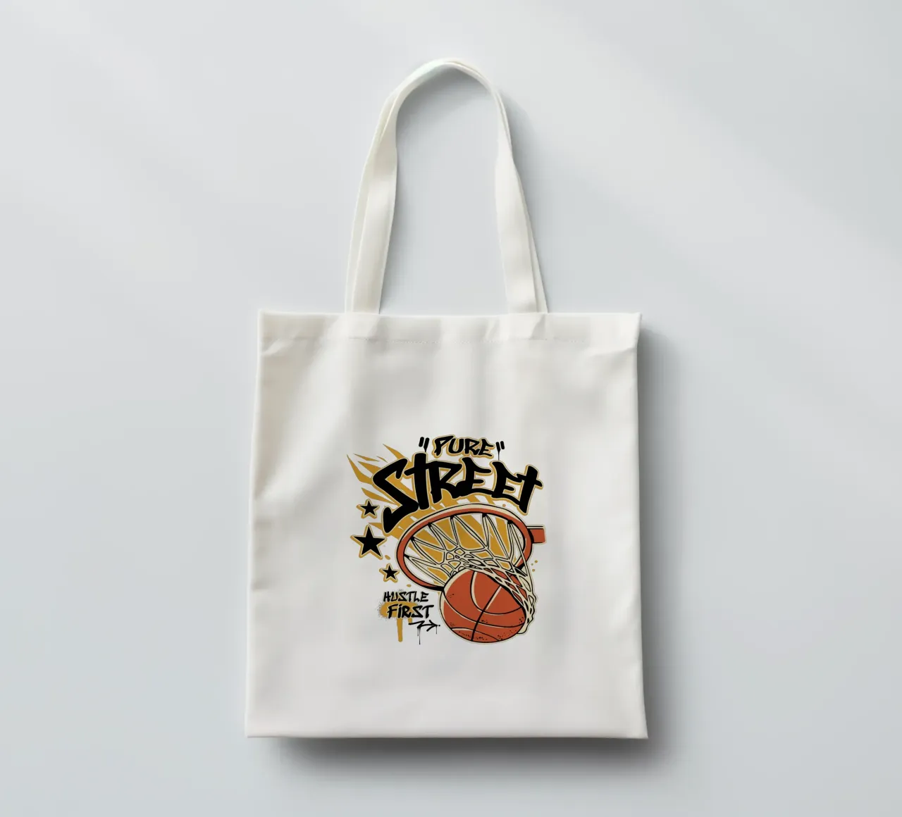 Hustle First Street Basket borsa in juta da TeeLab
