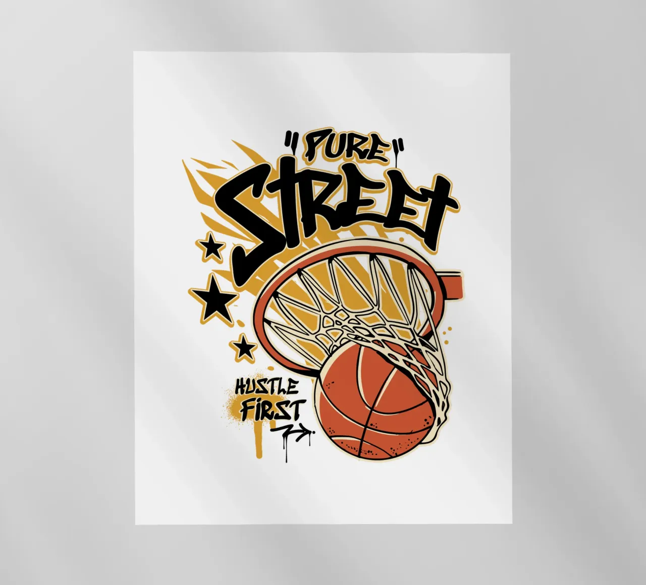 Hustle First Street Basket pellicola backlit da TeeLab
