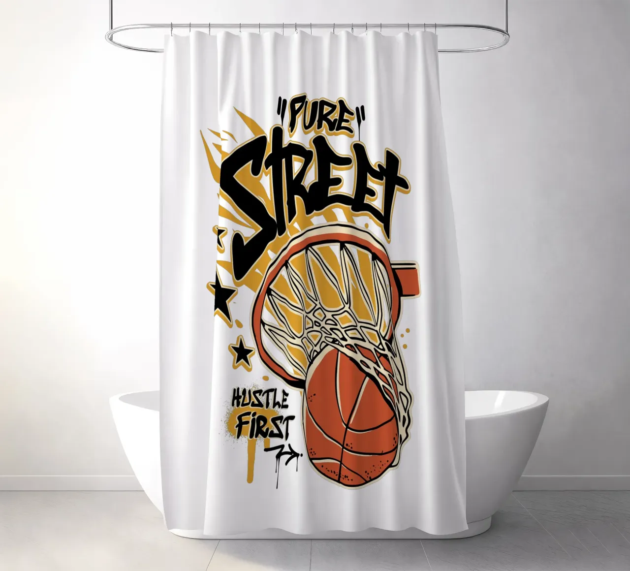 Hustle First Street Basket tenda da doccia da TeeLab