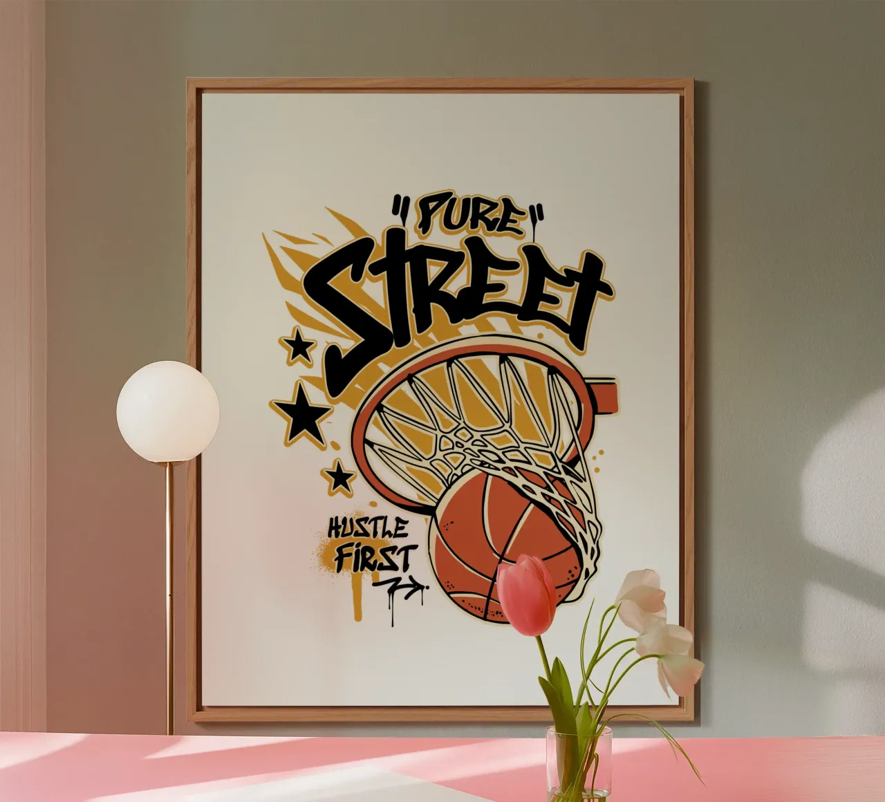 Hustle First Street Basket alluminio dibond da TeeLab