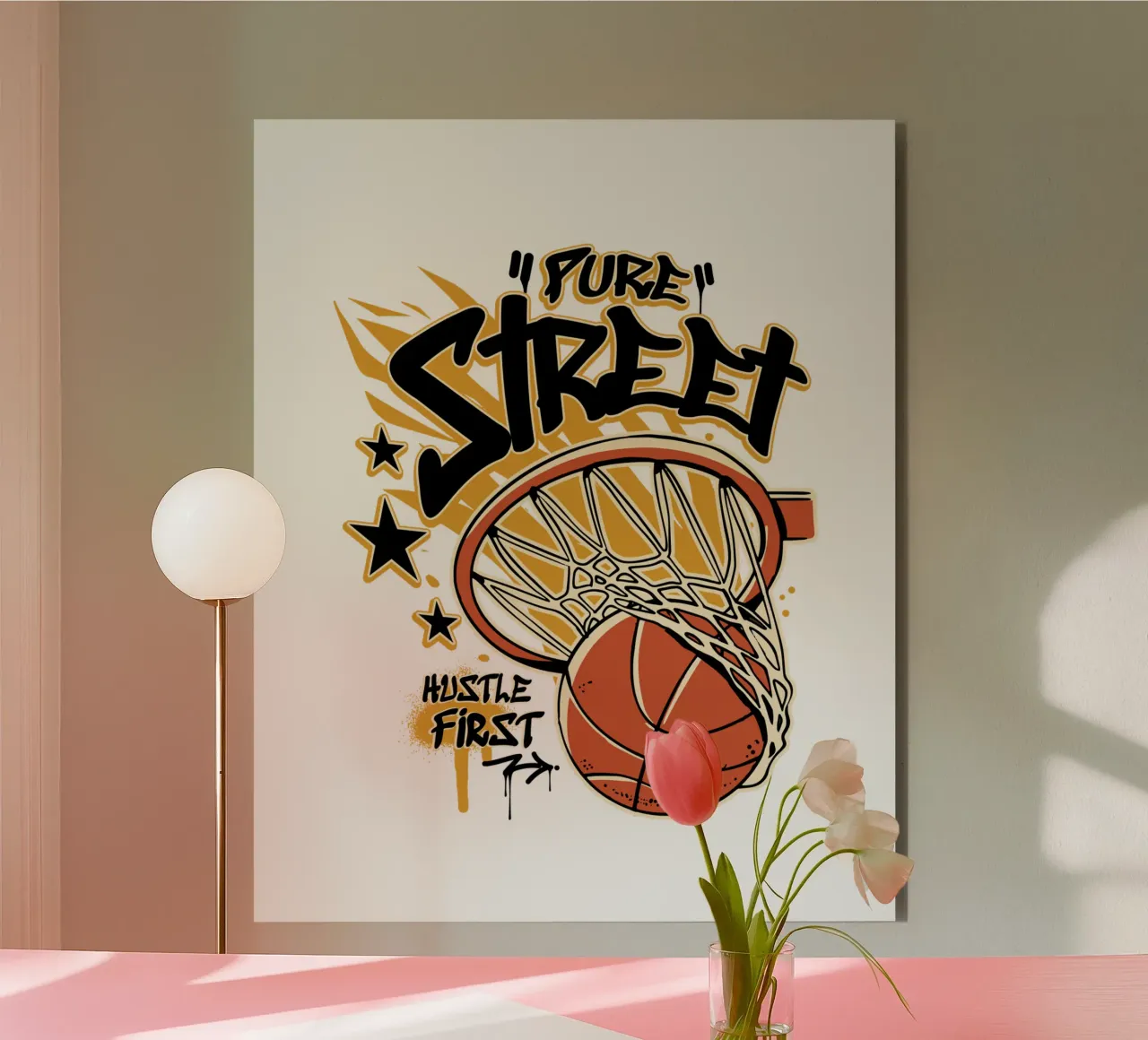 Hustle First Street Basket alluminio dibond da TeeLab