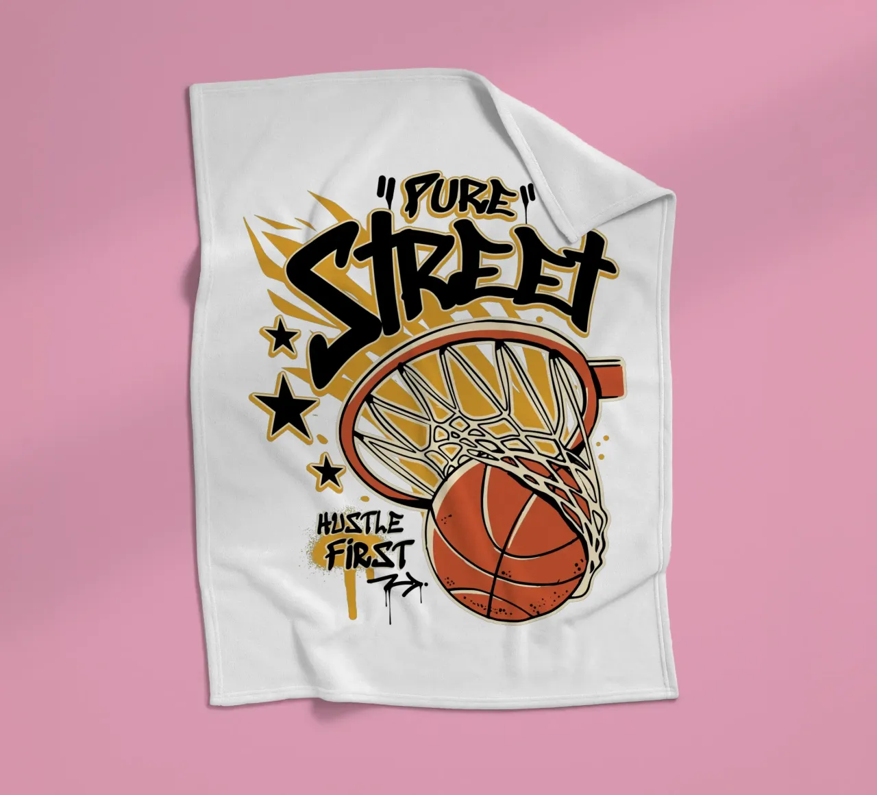 Hustle First Street Basket coperta in pile da TeeLab
