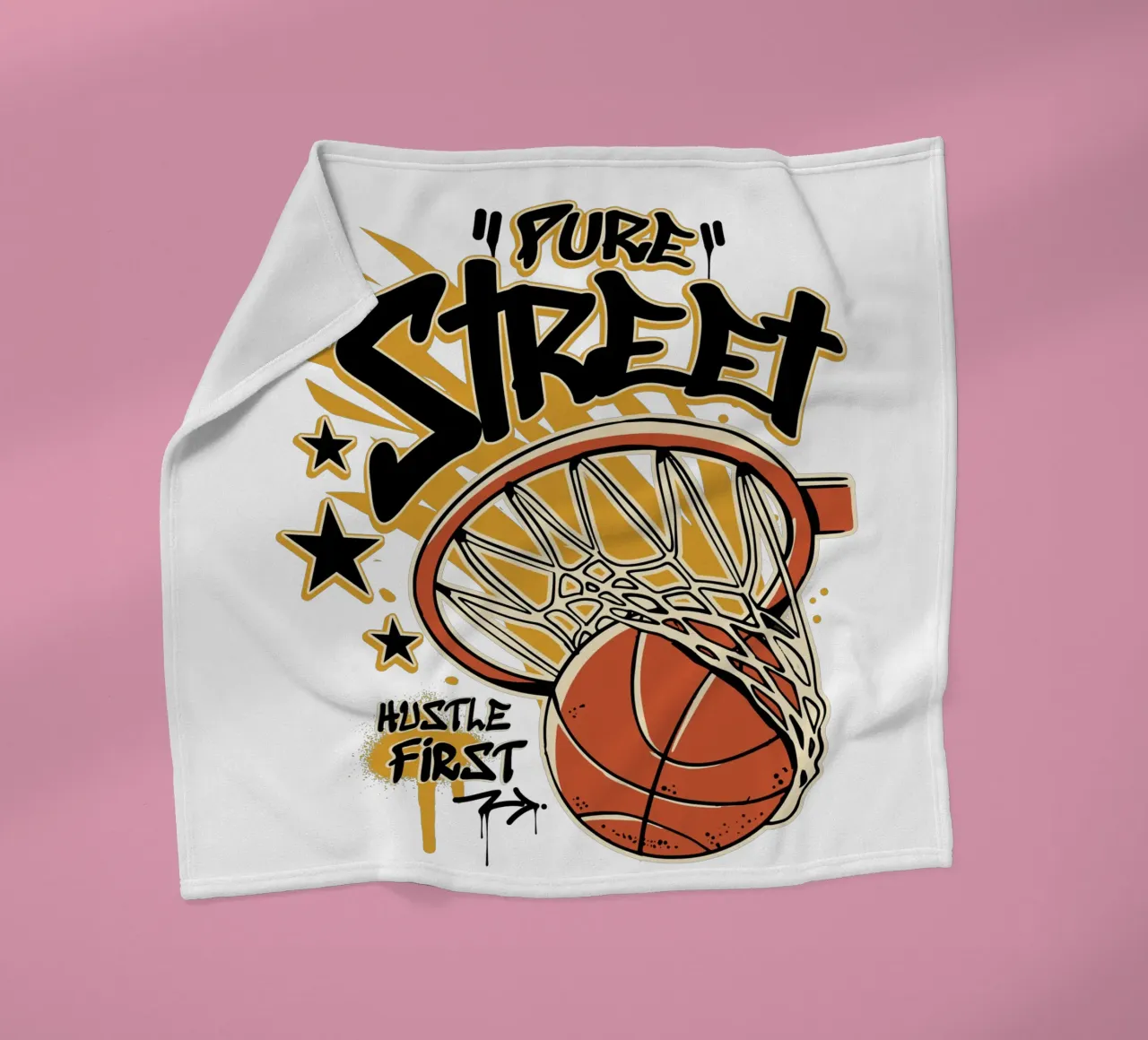 Hustle First Street Basket coperta in pile da TeeLab