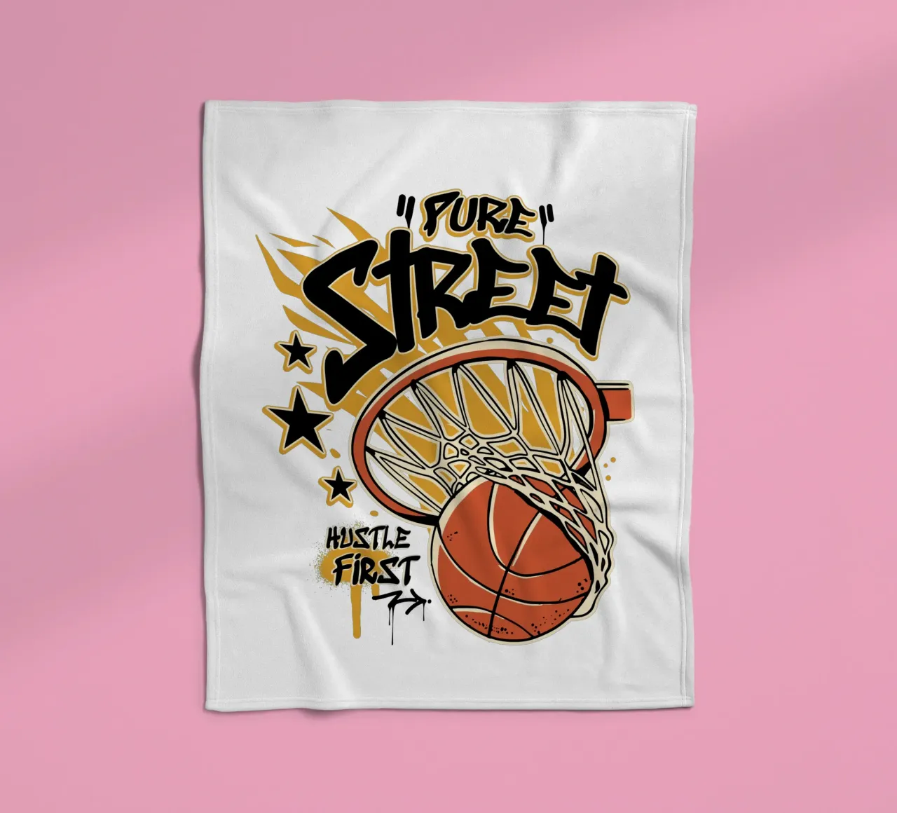 Hustle First Street Basket coperta in pile da TeeLab