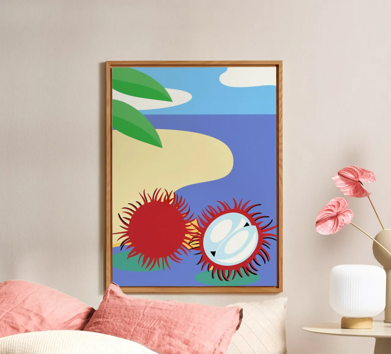 Rambutan sulla spiaggia alluminio dibond da OFFICIAL FRUIT & VEGETABLES