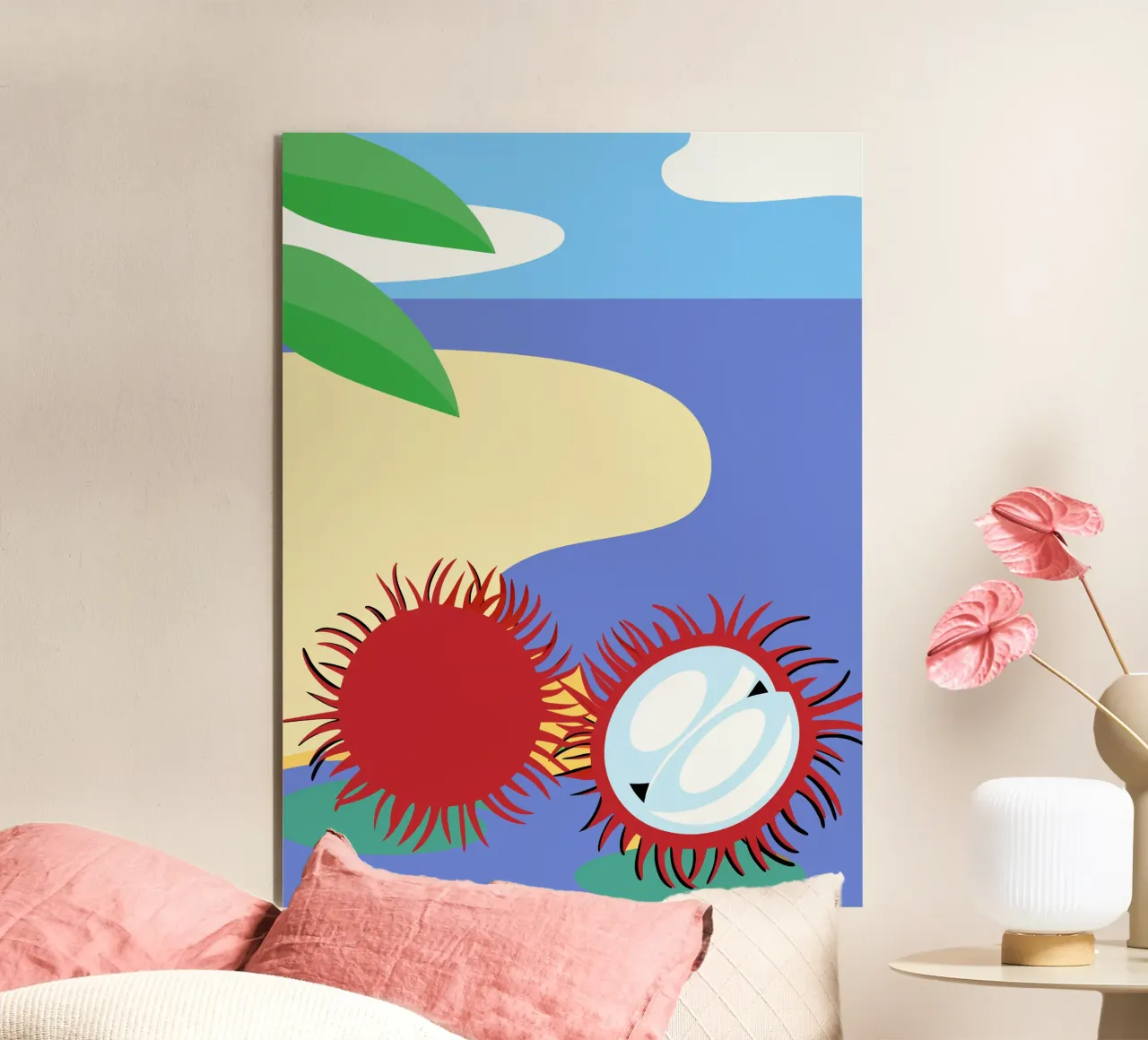 Rambutan sulla spiaggia alluminio dibond da OFFICIAL FRUIT & VEGETABLES