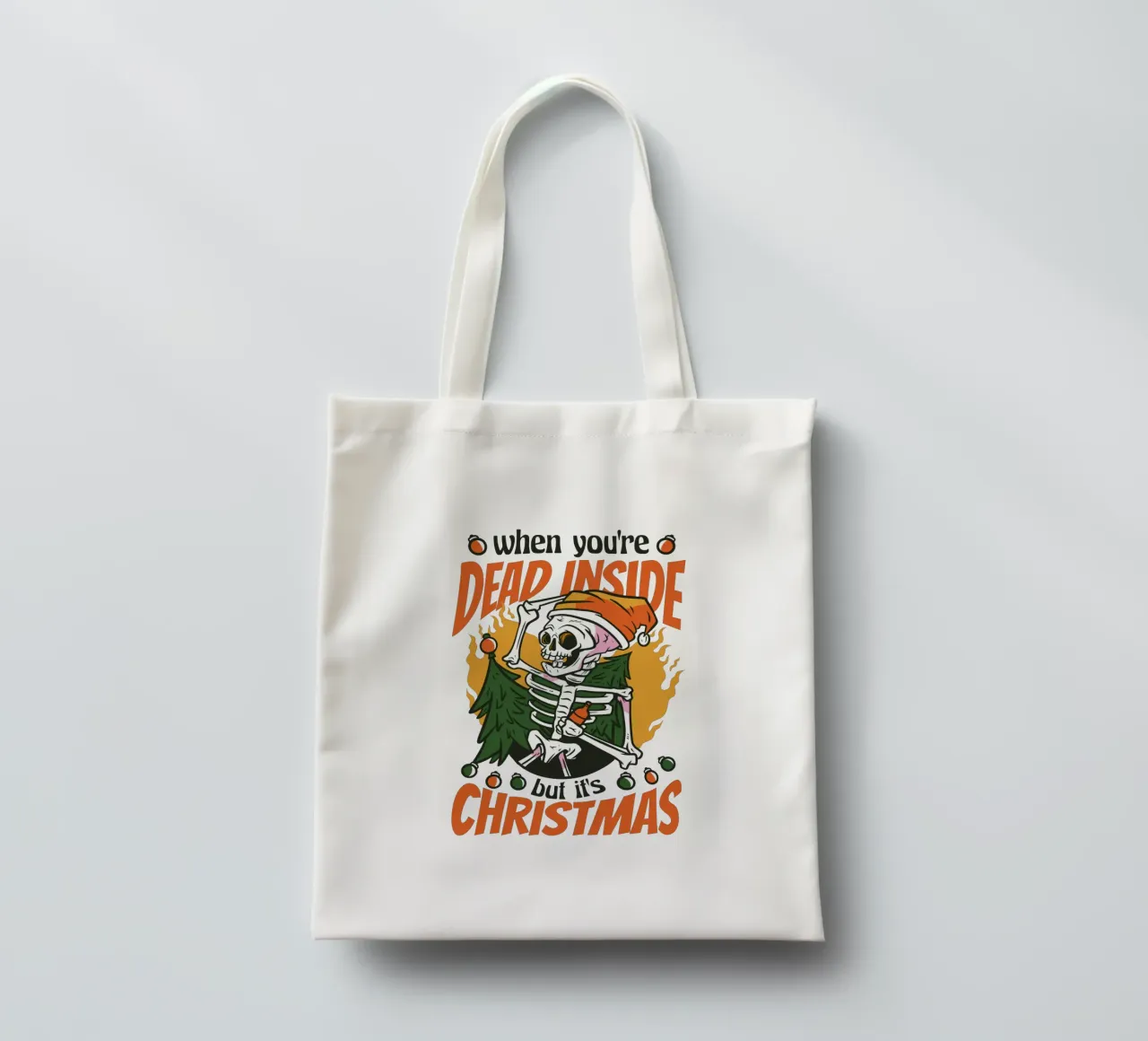 Scheletro di Natale sarcastico borsa in juta da TeeLab