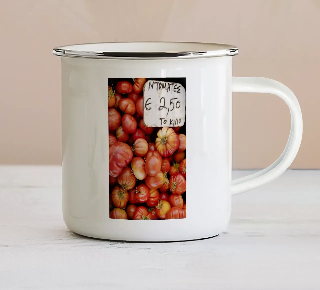 Pomodori greci, Tinos / Grecia tazza in smalto da art picture