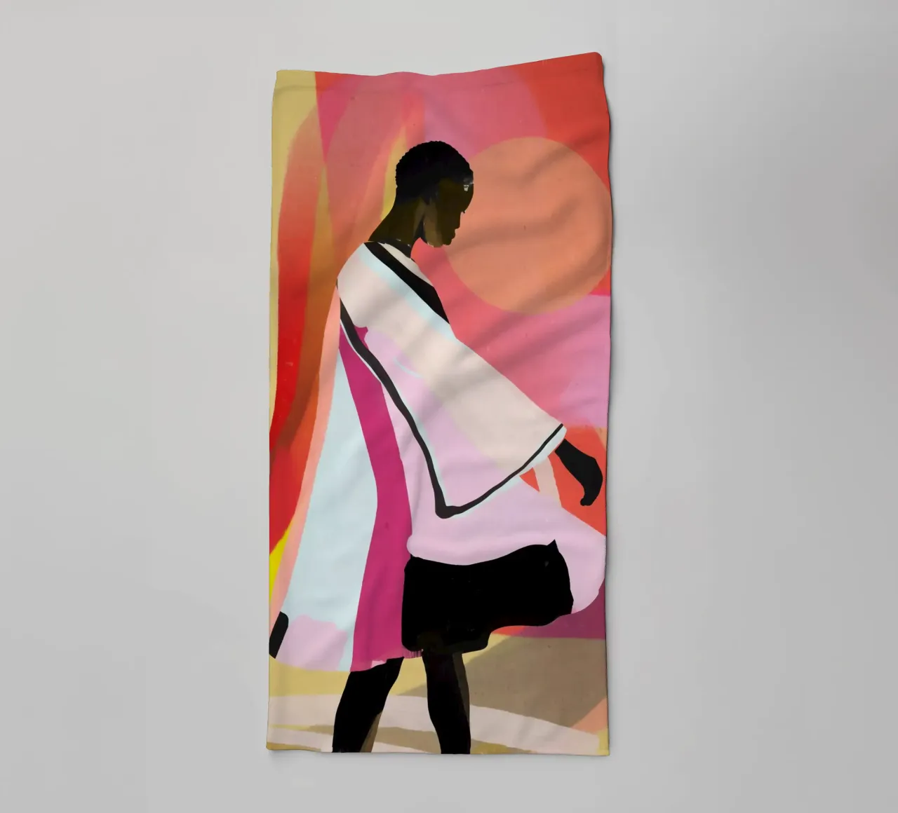 Abstrakte Kunst Sonnenuntergang Mädchen 3 Handtuch von ThingDesign