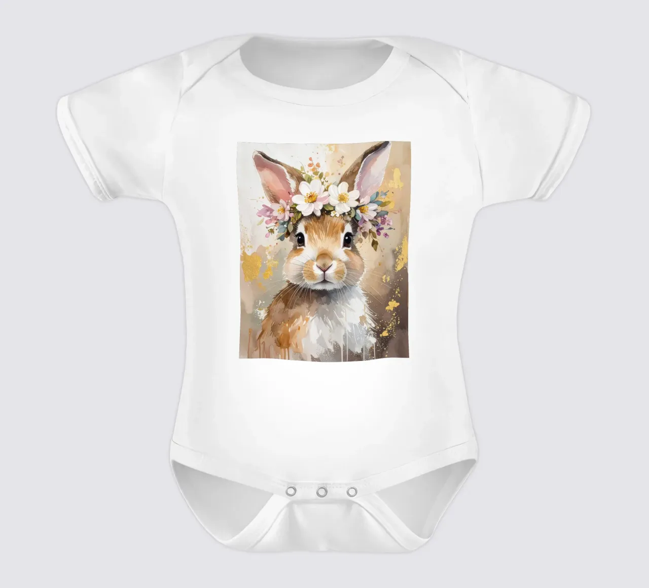 Il coniglio sognatore body neonato maniche corte da Katalier (Kids)
