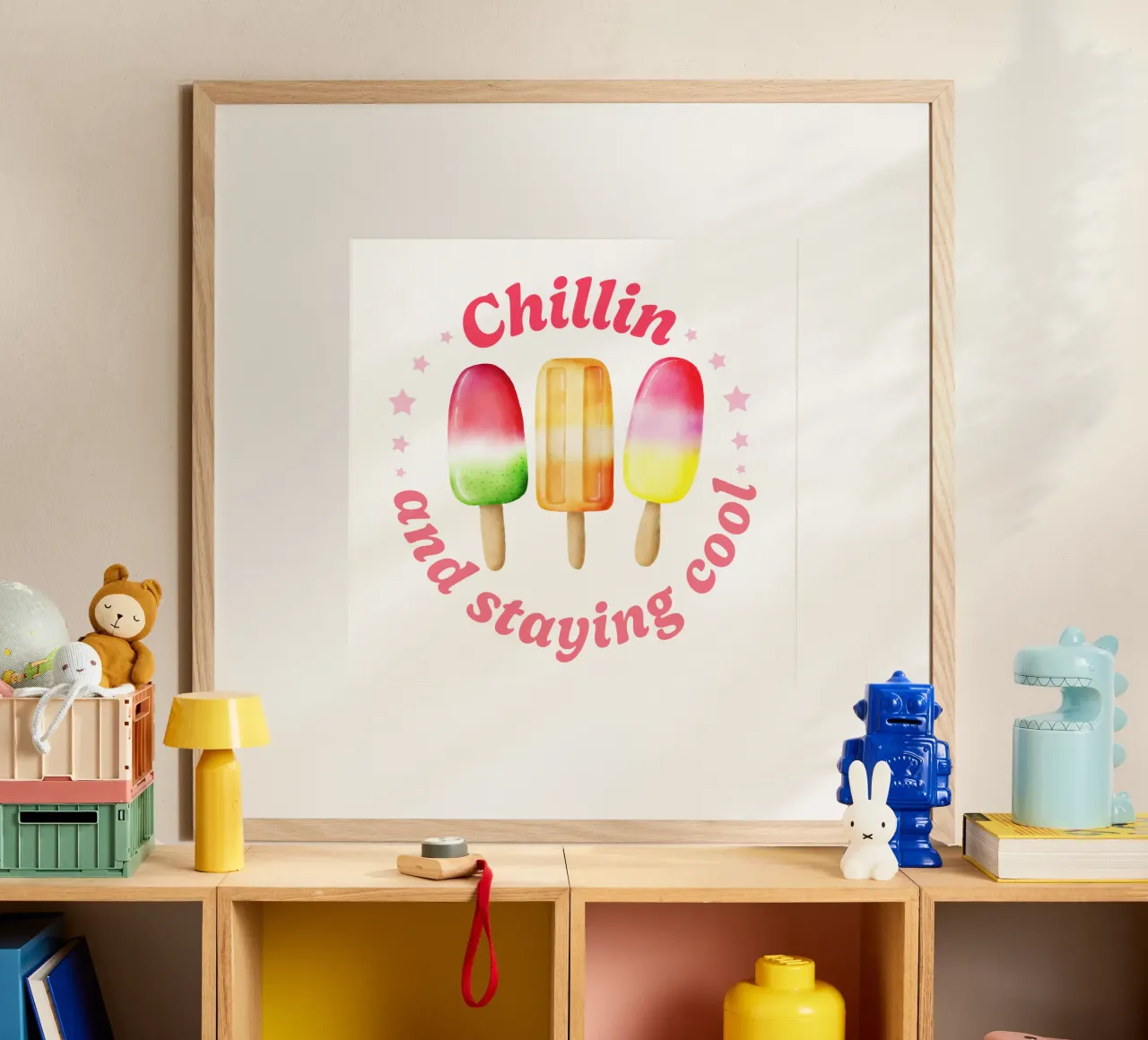 Stare al fresco. Sommer und Eis. poster con telaio in alluminio da CalliLetters