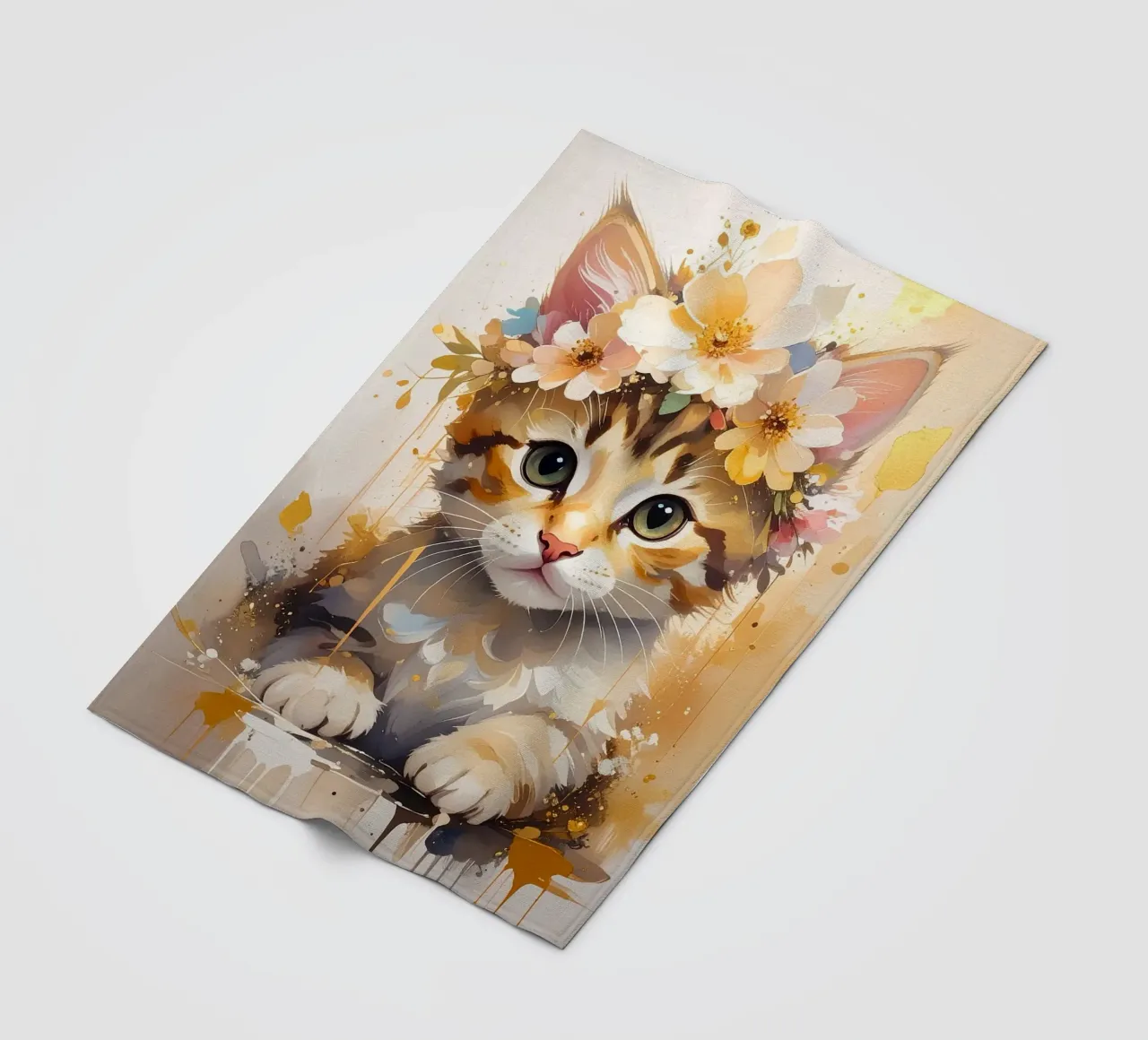 Das verträumte kleine Kätzchen Fleecedecke von Katalier (Kids)