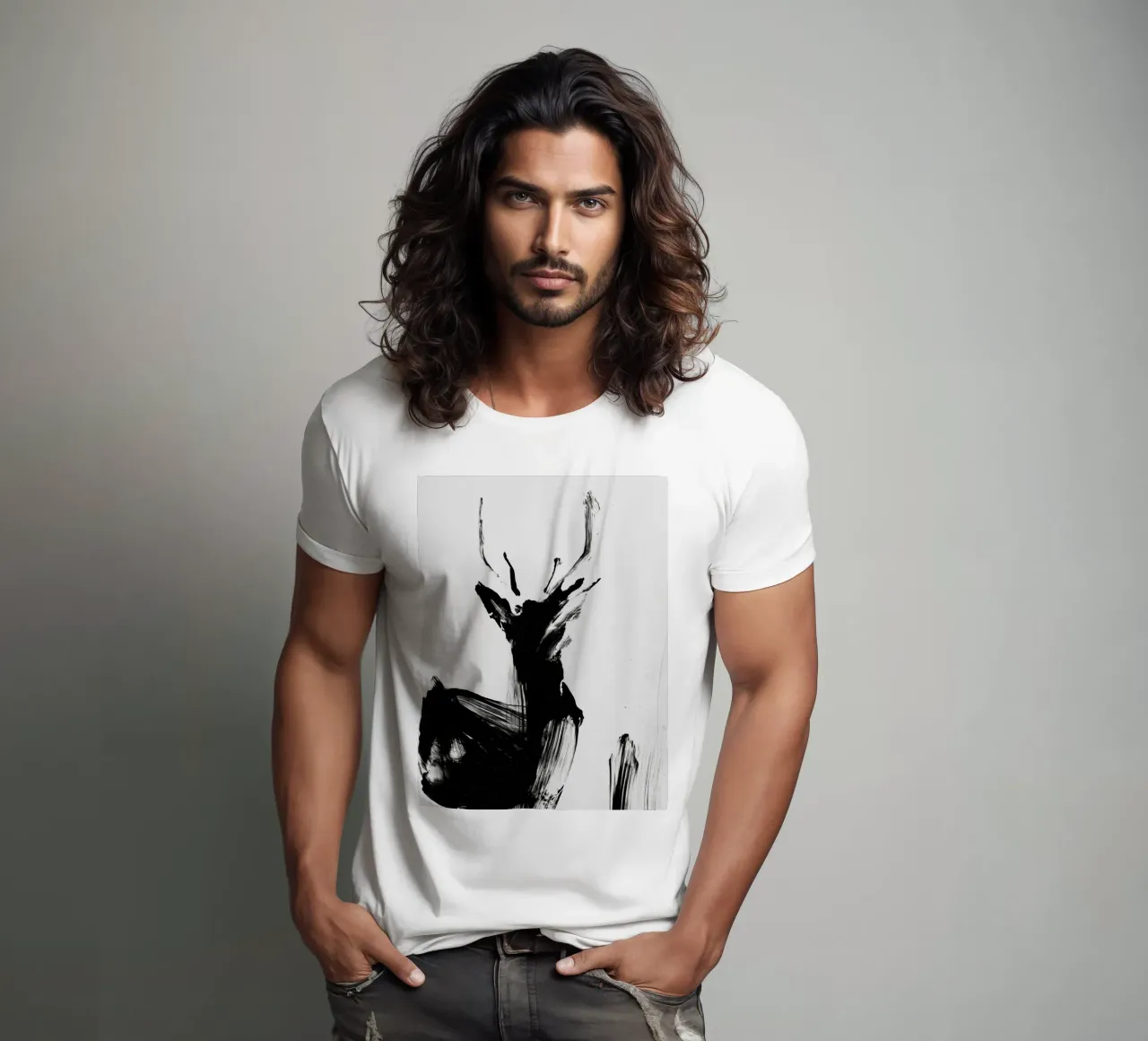 Abstract Deer No 02 t-shirt da treechild